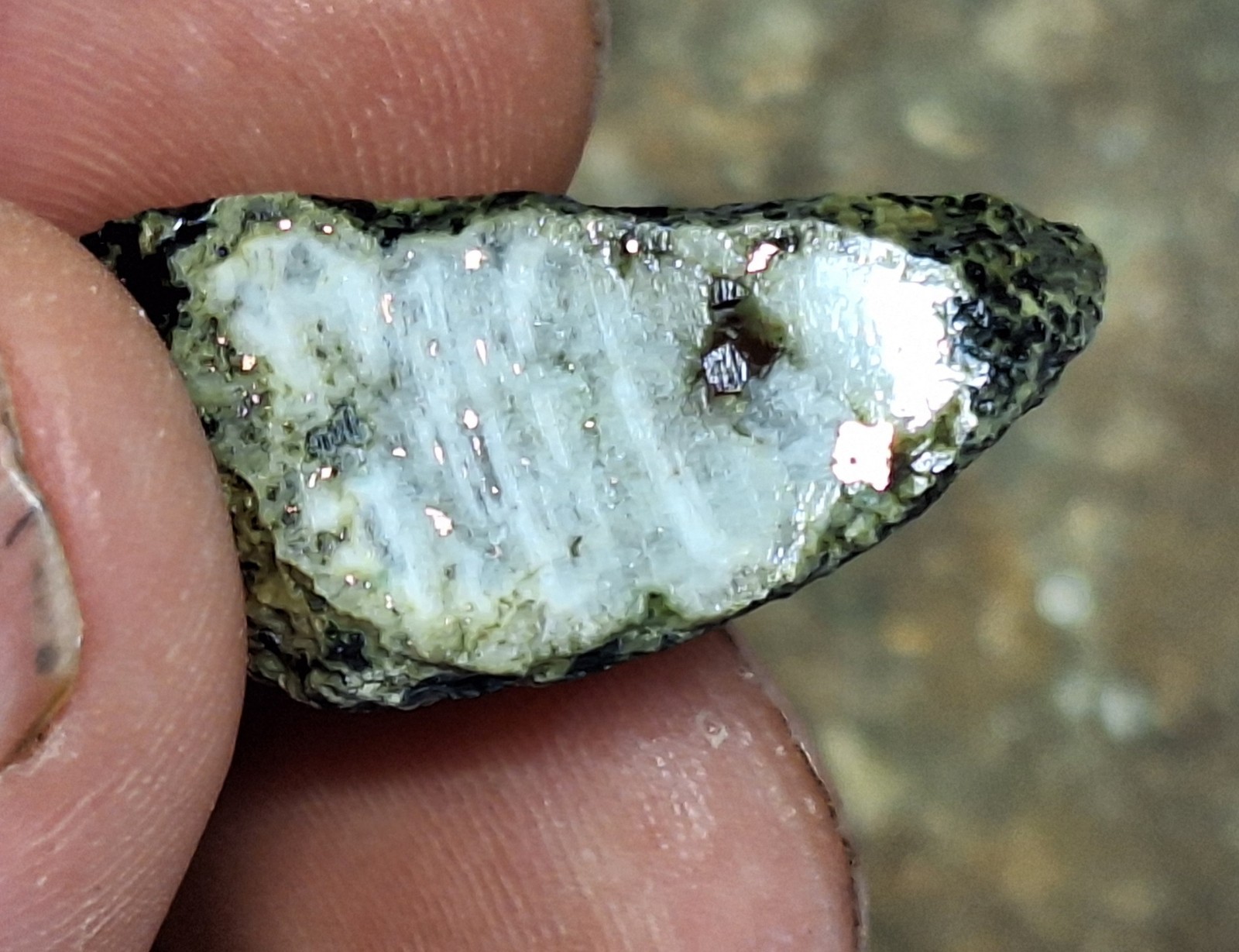 Copper Replacement Agate In Greenstone – Wolverine #2 Copper Mine – Michigan