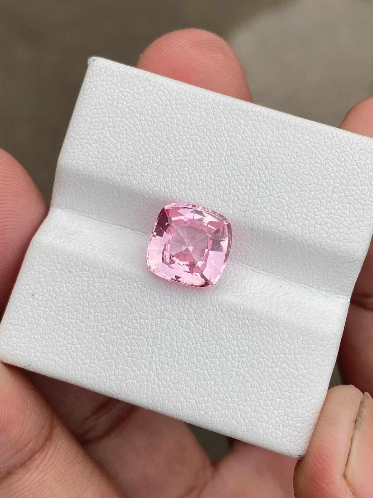 6 Ct Padparadscha Sapphire Gemstone, Cushion Cut Lab Gorwn Stone For Jewelry