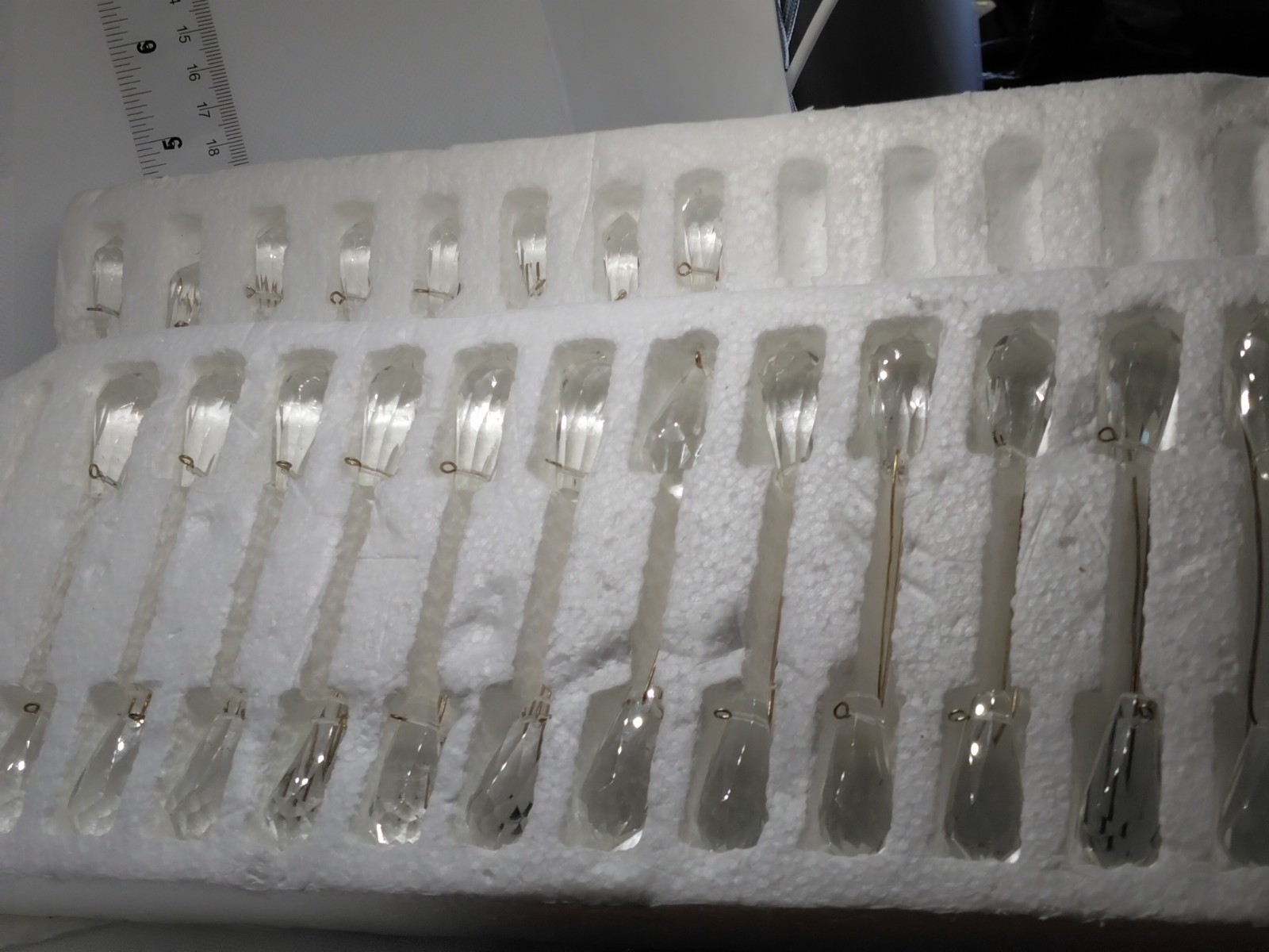 Clear Cut Crystals With Wires Attached For Hanging, 16 Sm. 1″ & 25 Lg 1 5/16″