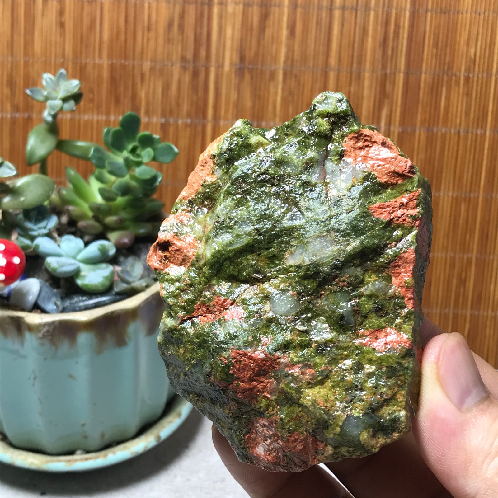 184g Natural Unakite Crystal gemstone Rough Mineral Specimen healing A6349