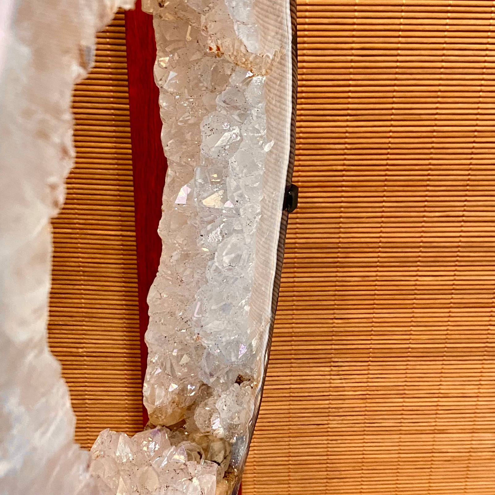 11.13LB Natural Amethyst Cave Crystal Slice Crescent shaped Hand Cut Repai