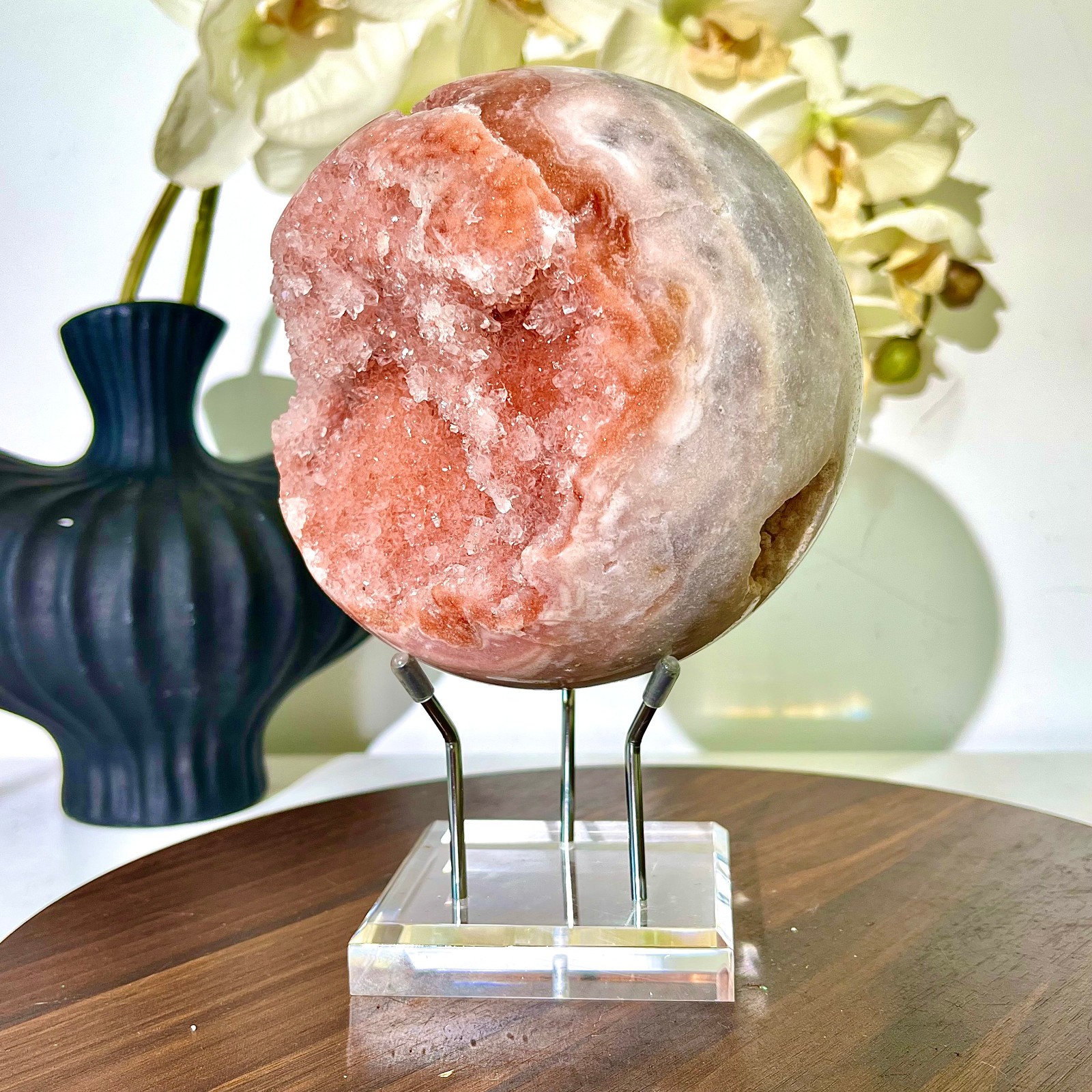 6.56LB Natural Purple Pink Crystal Advanced Cave Spherical Spiritual Decoration
