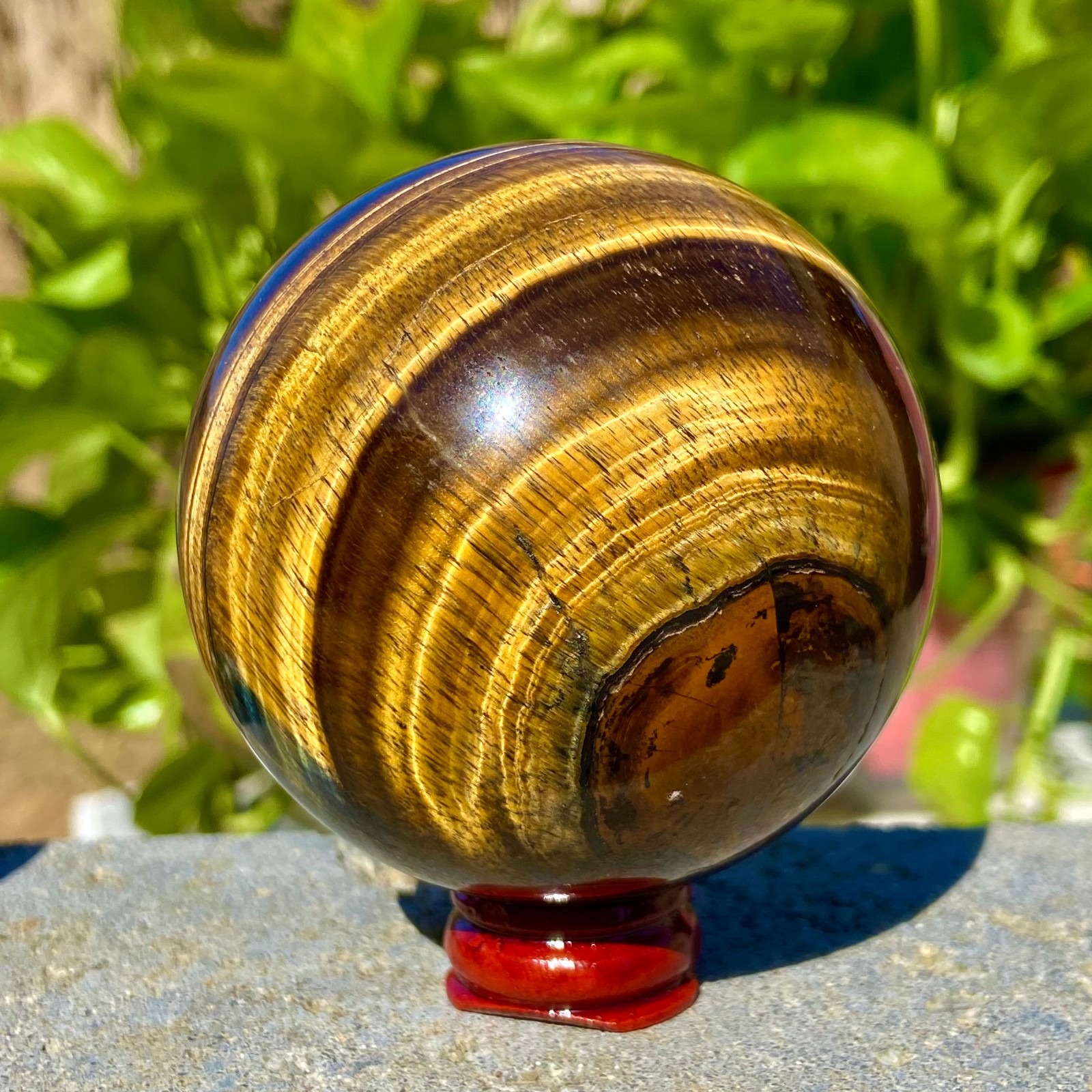 1.2LB Large Natural Tiger Eye Stone Crystal Ball Quartz Healing Sphere Décor