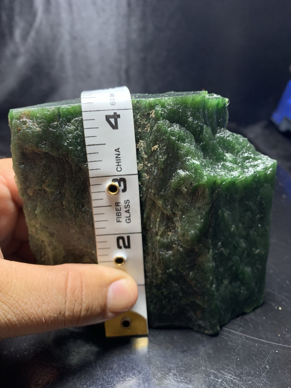 Top Quality Nephrite Jade Rough Stone 1.024kg 4x4x2″ Raw Green Mineral Specimen