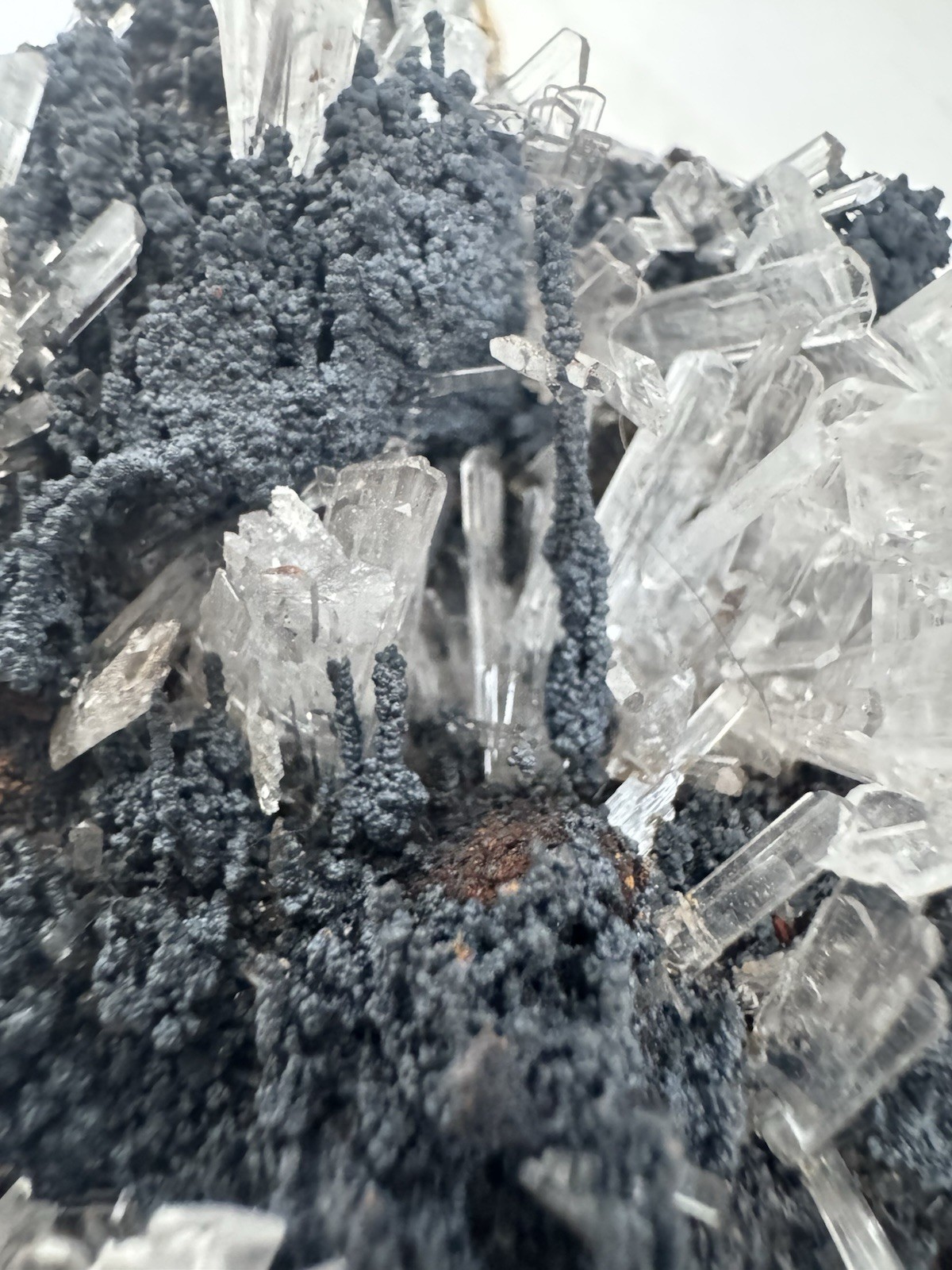 Hemimorphite With Stalactitic Goethite, Santa Eulalia, Mexico, 5.7cm