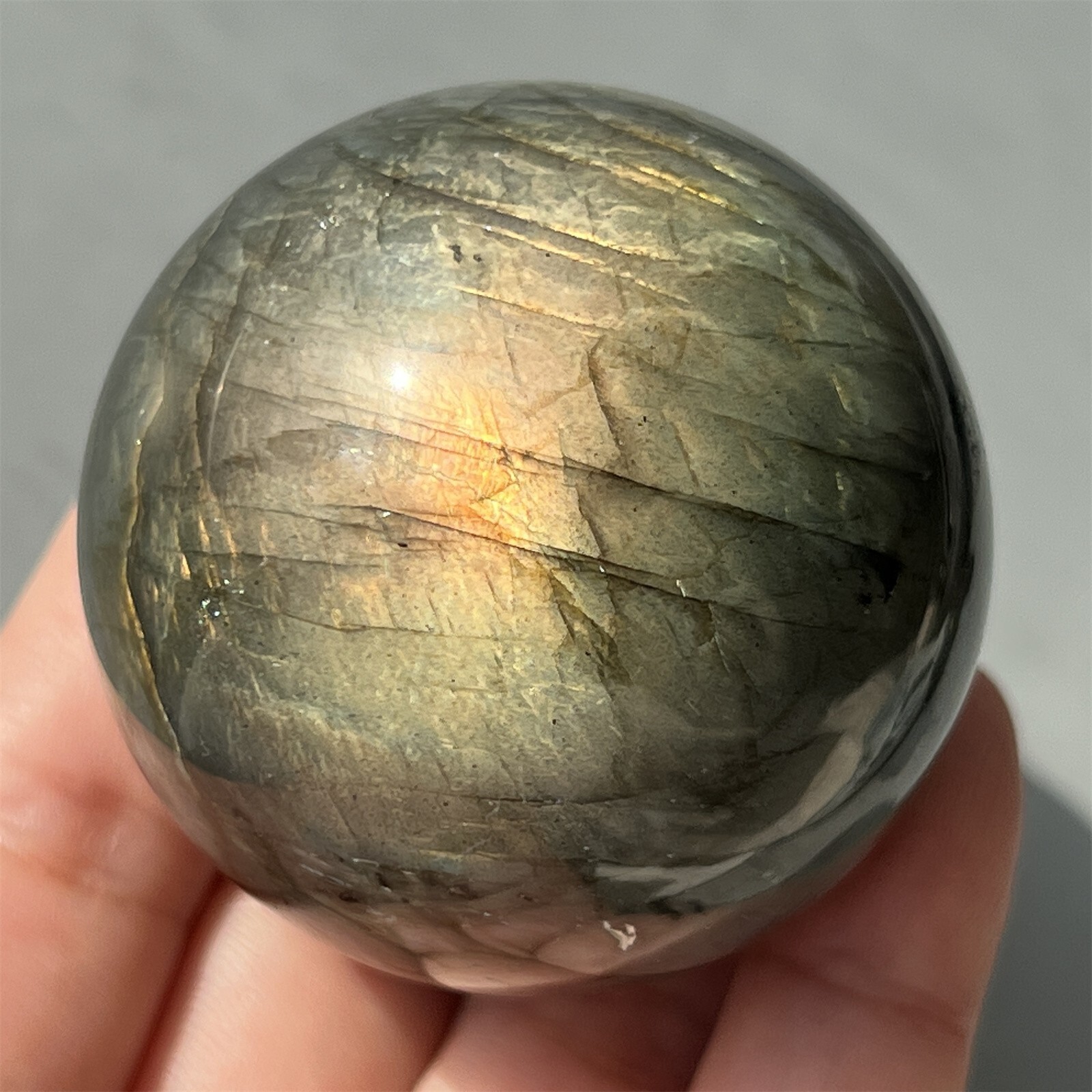 40MM+ Natural Labradorite Sphere Rainbow Quartz Crystal Ball Reiki Healing 1Pc