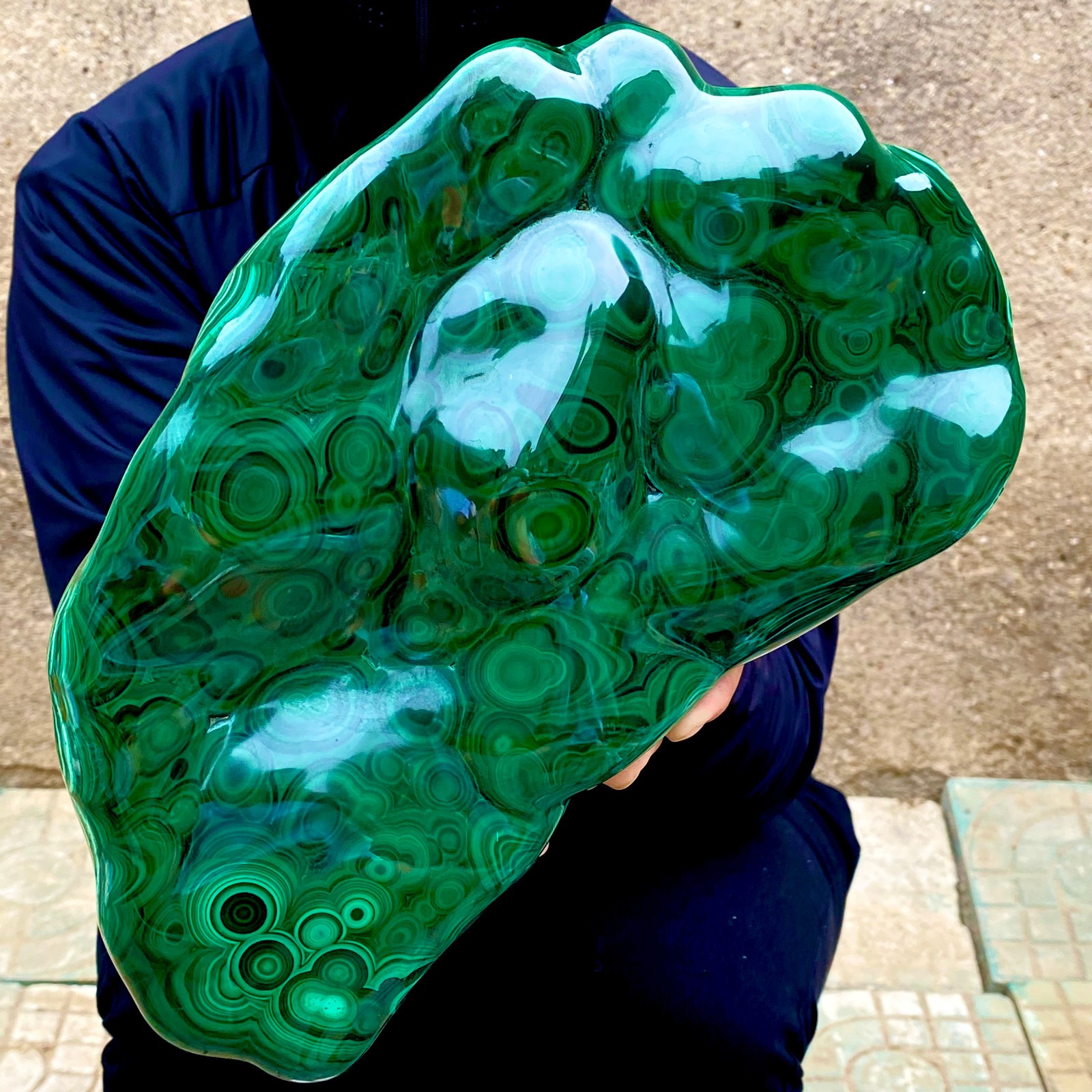 15.7LB Natural glossy Malachite transparent cluster rough mineral sample