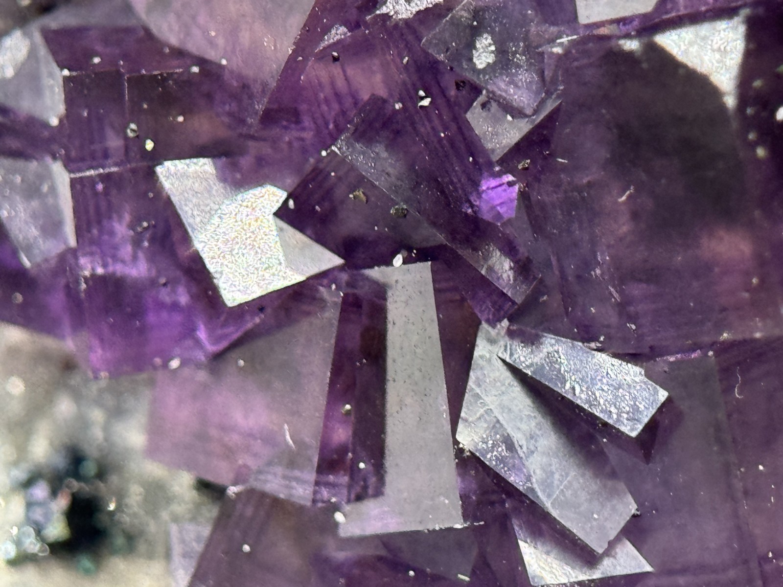 Simply Incredible!! INSANE zoned cubic purple fluorite-FLUORESCENT! Anhui, China