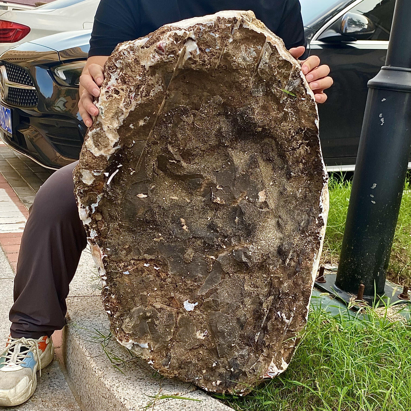117LB Beautiful natural yellow crystal cave entrance large restoration
