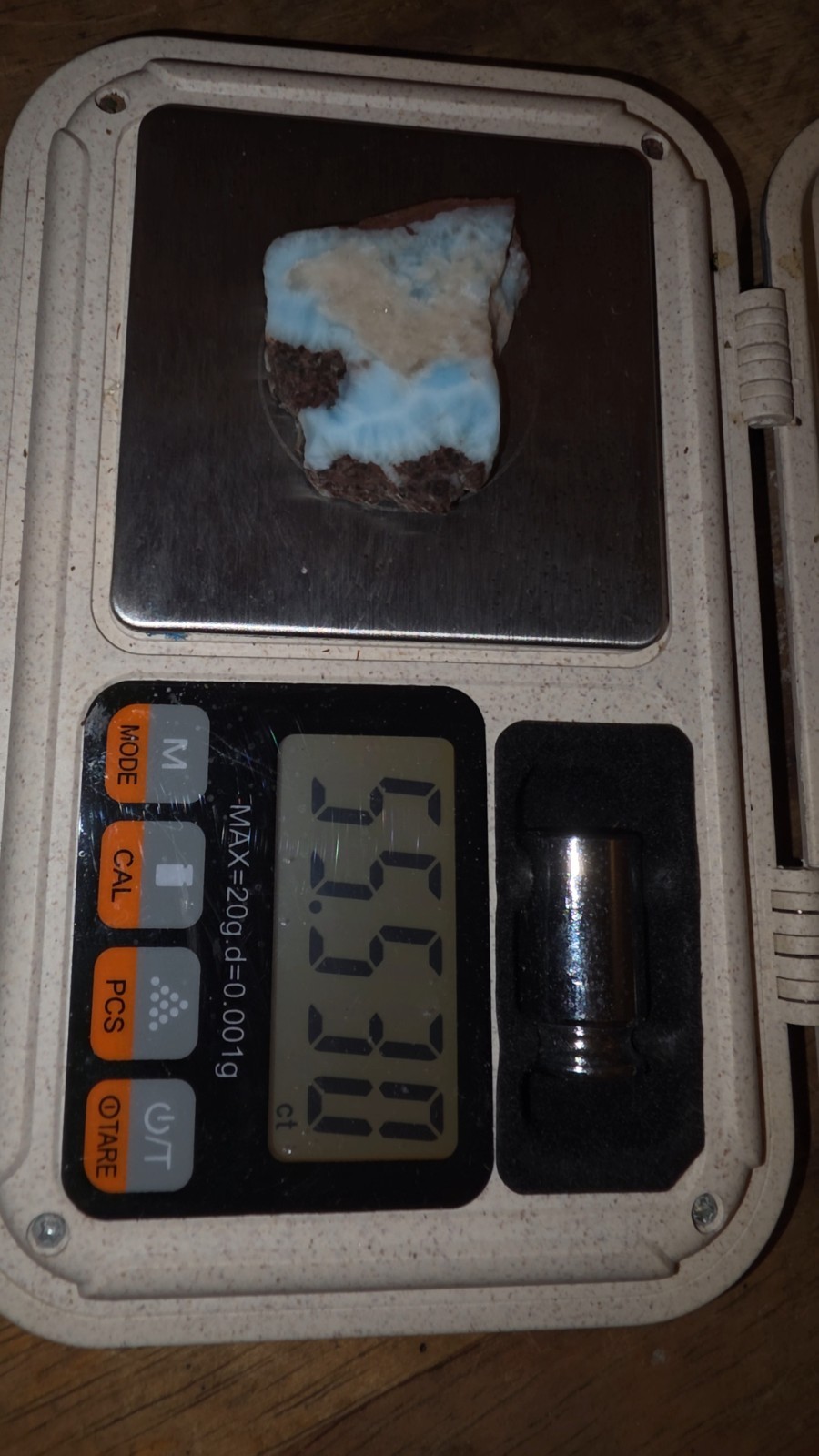 55.5ct Larimar Slice, Rough Gemstone, Dominican Republic, B Grade