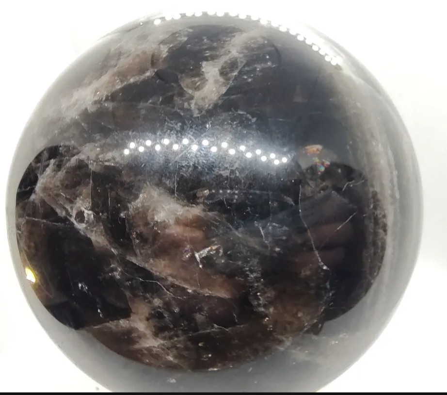 HUGE Smoky Quartz Sphere With Stand! Over 5 Pounds! Natural Stone Crystal Ball