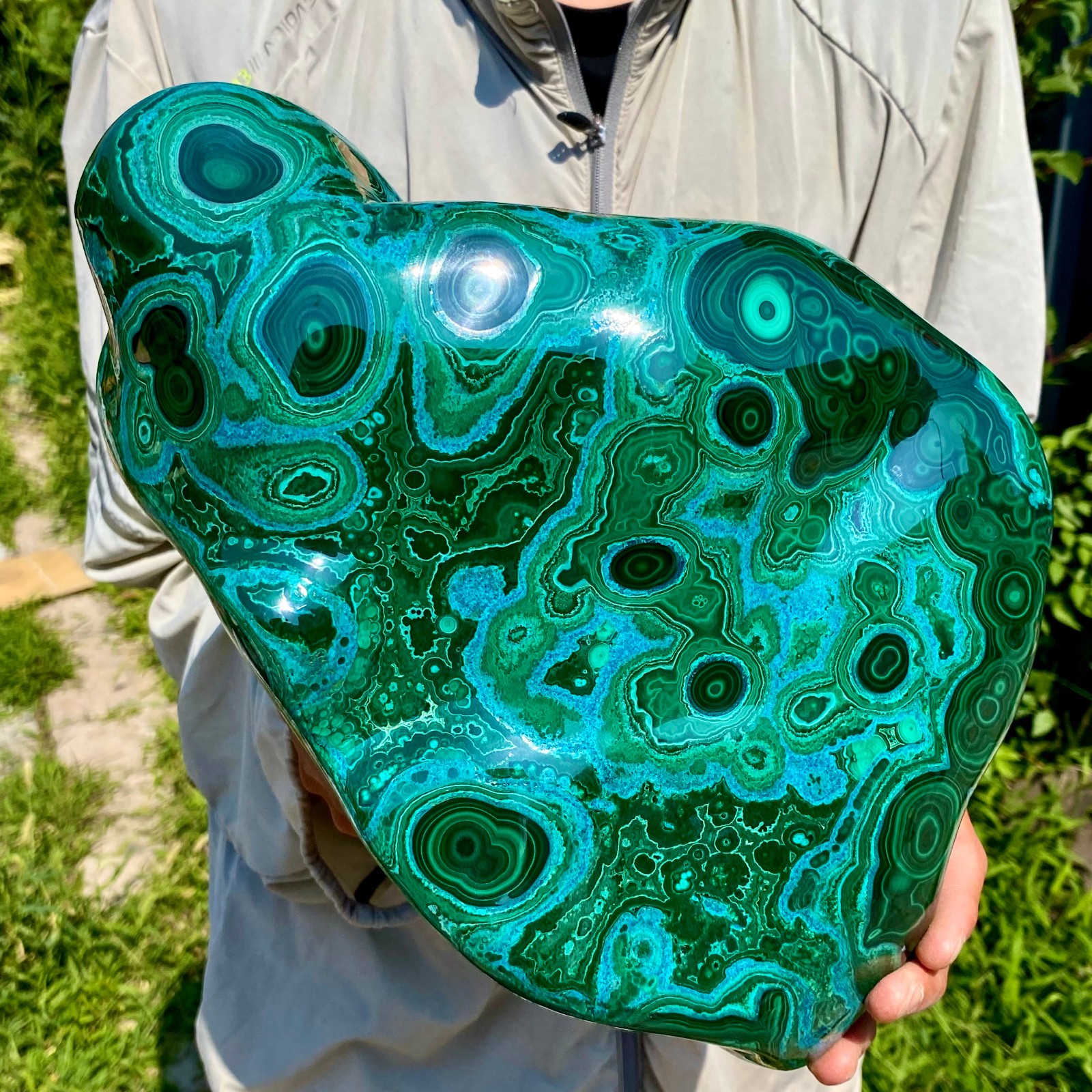 20.5LB TOP Natural Malachite crystal quartz Mineral specimen Reiki gem