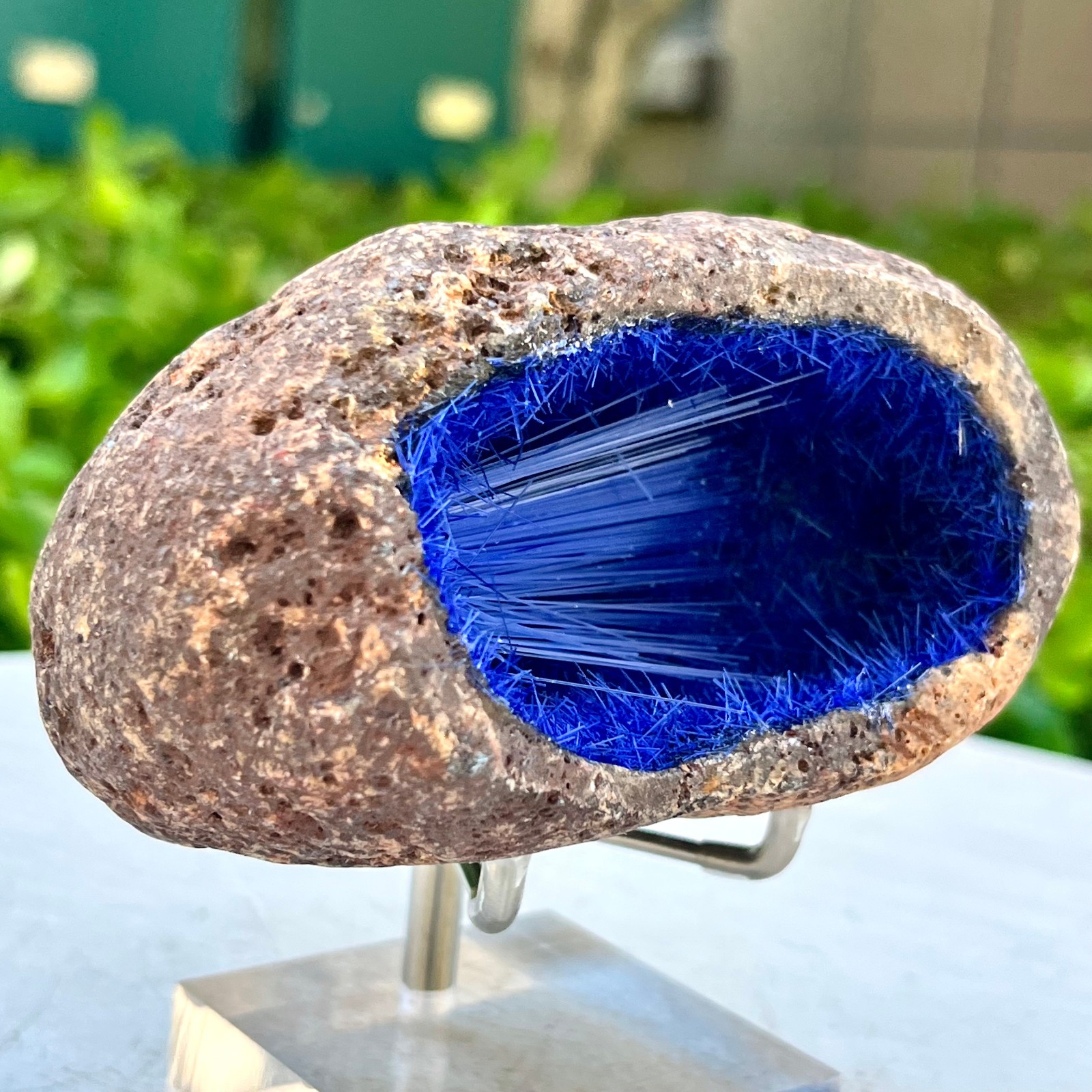 445G Blue Natural Goethite Crystal Quartz Energy Ore Healing Mineral Specimen