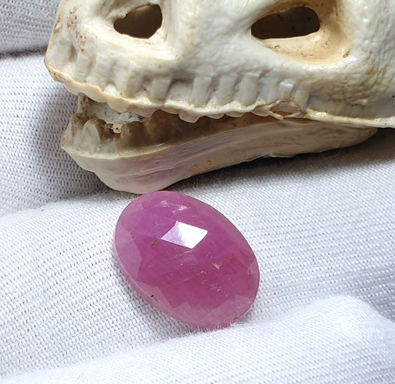 100% Natural Pink Sapphire Oval Shape 10.50×14.50 MM Slice Faceted Cut 7.35