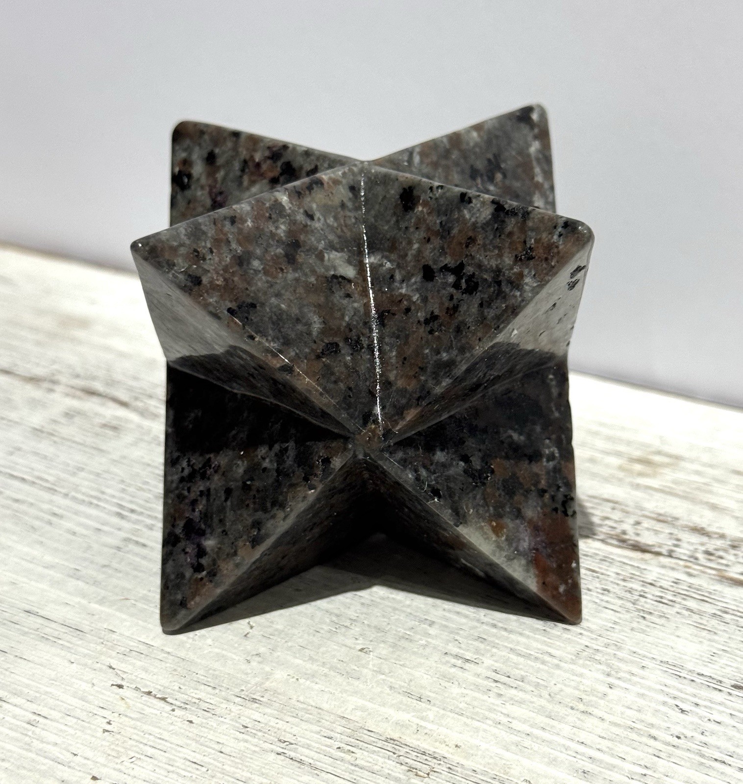 Yooperlite Merkaba 3.75” Natural Stone Carving UV Reactive