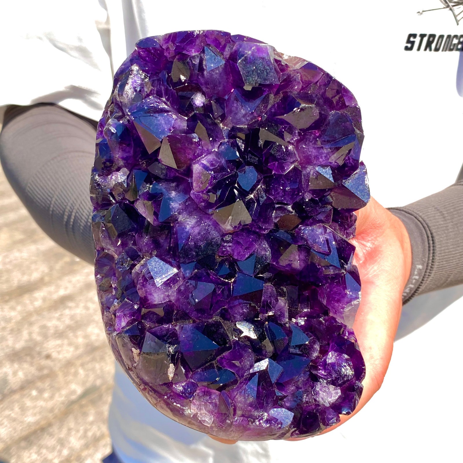 3.74LB Large Natural Amethyst geode quartz cluster crystal specimen Healing.