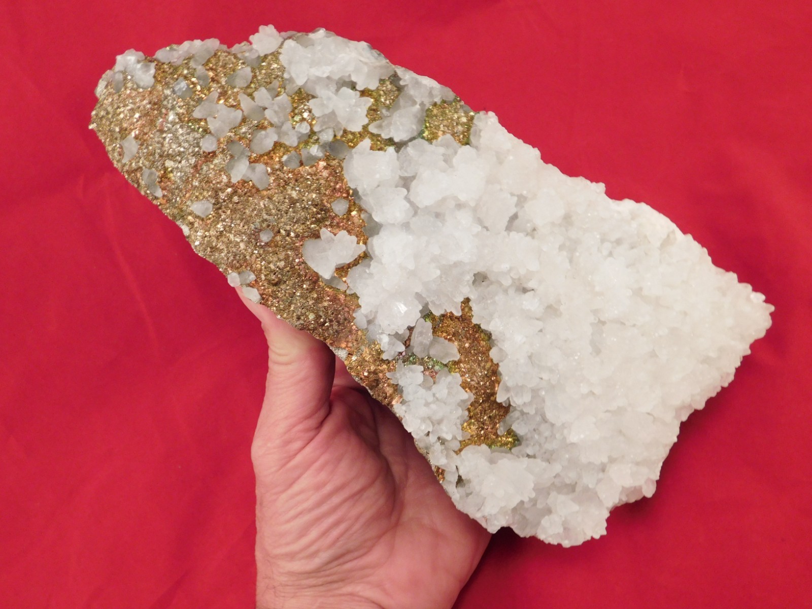 BIG! MARCASITE Crystal Cluster with Fluorescent Calcite Crystals Mexico 2464gr