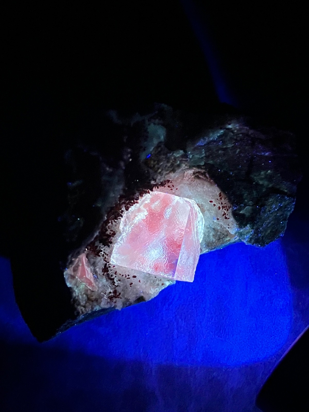 Fluorite “Red Pocket” 2007-2008 “Rare” U.V. Ojuela Mine, Mapimi, Durango, Mexico