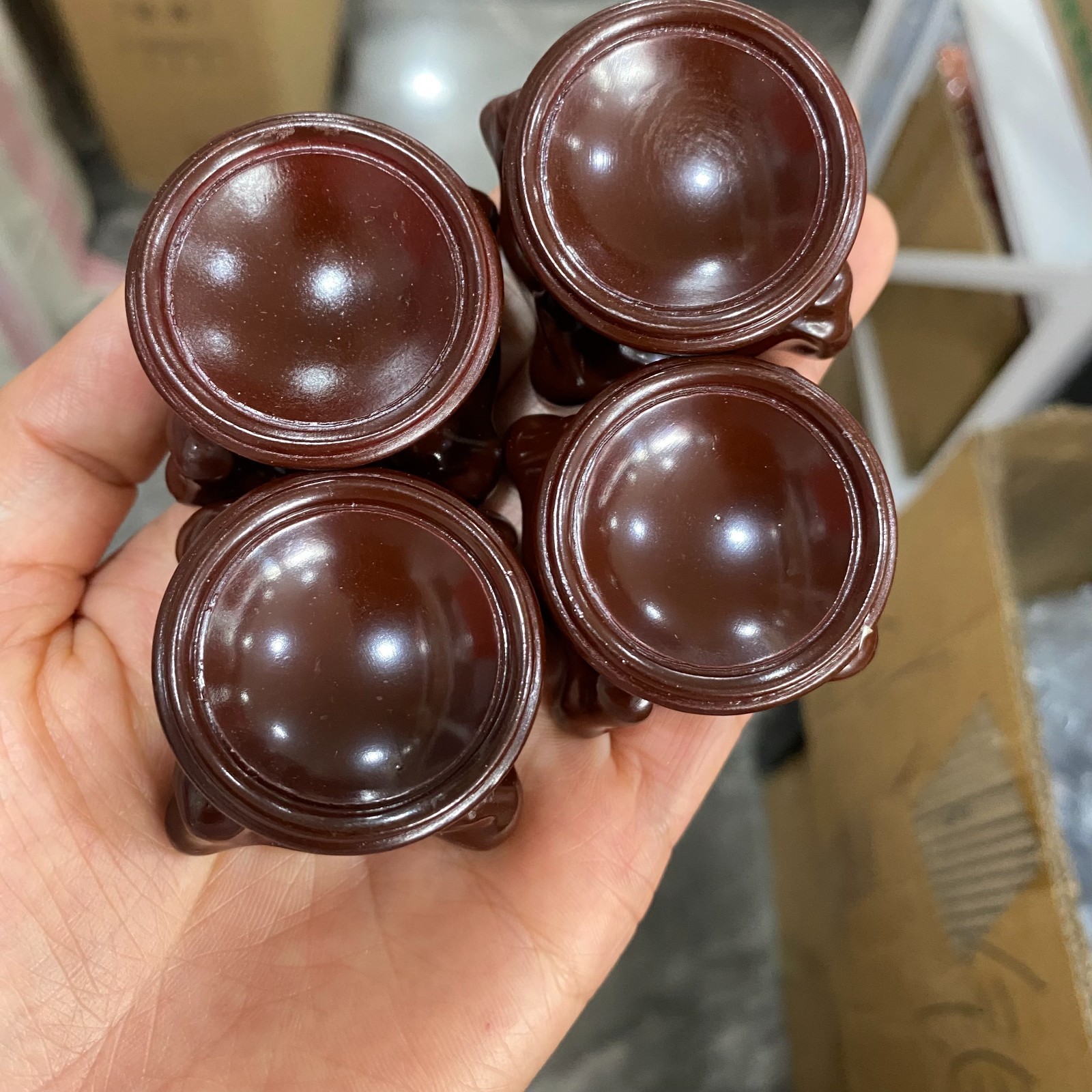5pcs Wood Display Stand Crystal Ball Sphere Globe Stone Holder