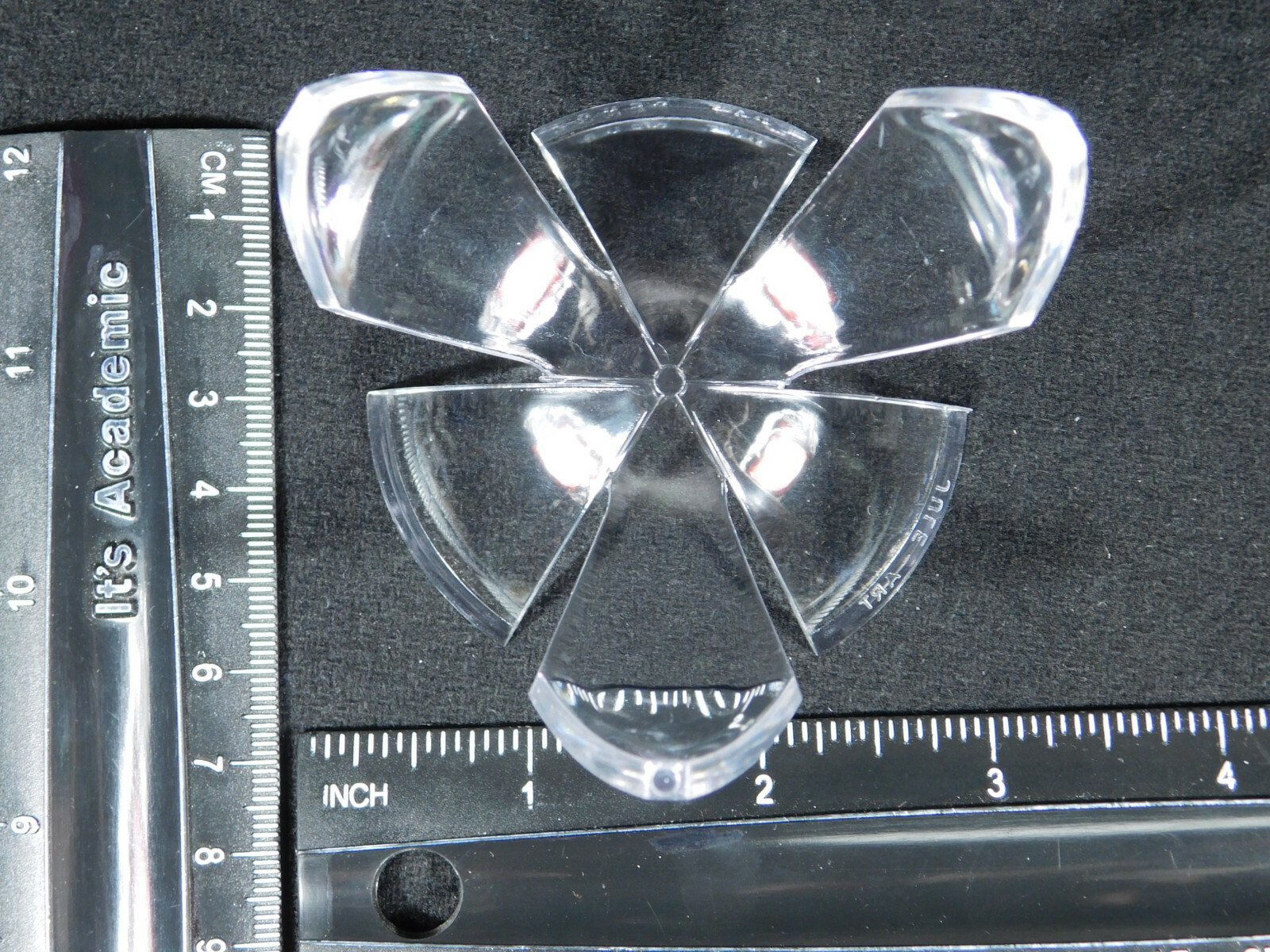 Display Stand TULIP Design Three Prong Large Size Clear Lucite