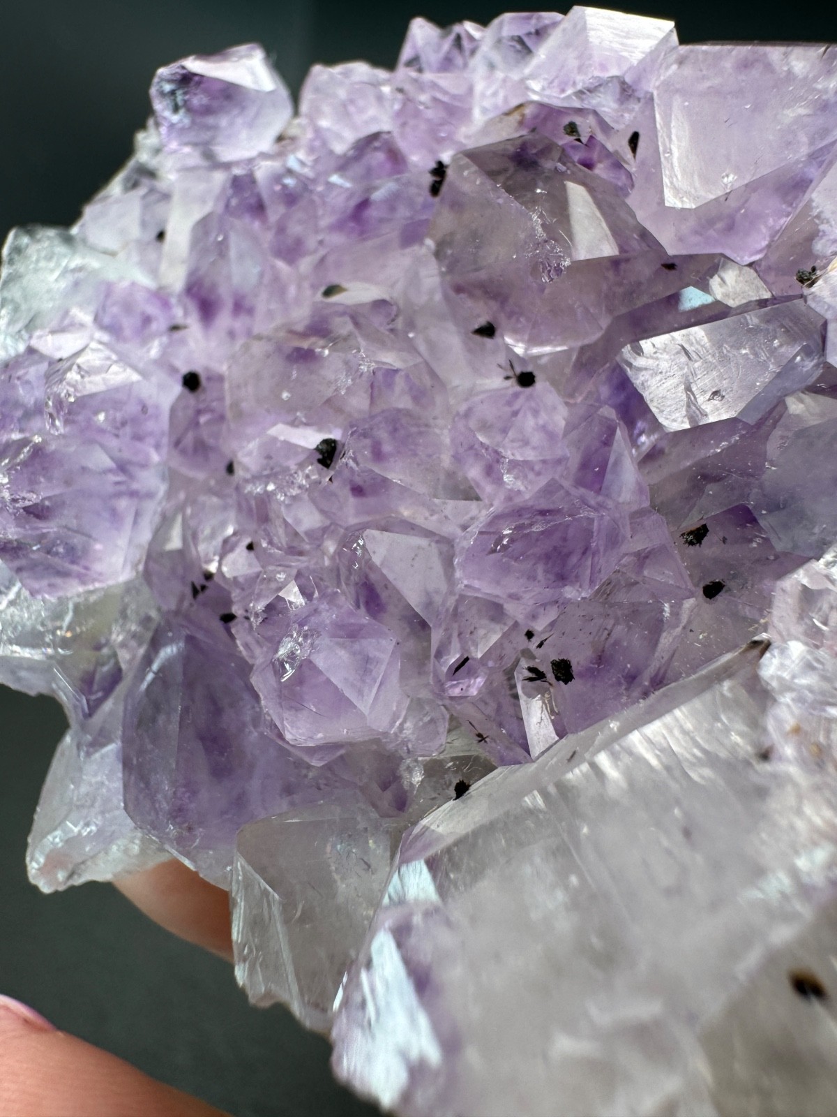 6857 Amethyst Cluster with Goethite Inclusions Brazil 60g
