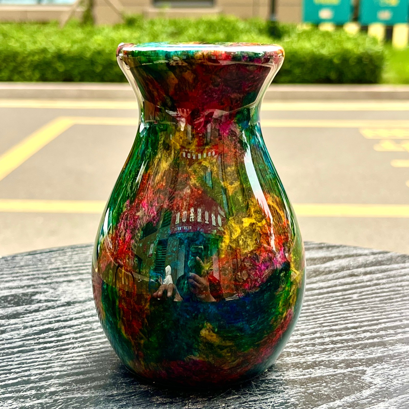 1.08LB Natural “Seven Colors Jade” vase specimen -Taiwan China