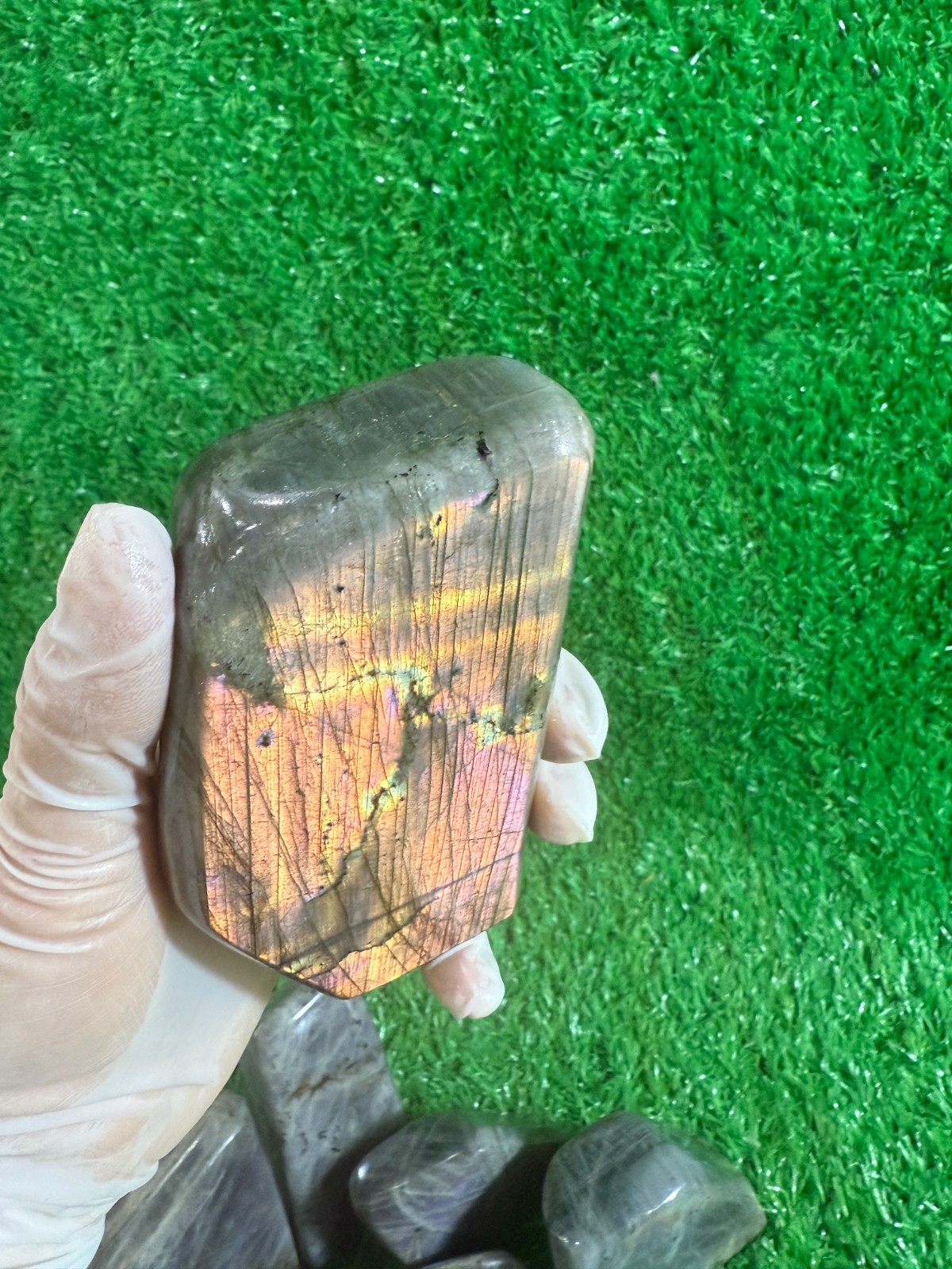 8.8LB Natural Labradorite Quartz Crystal Mineral Spectrolite Healing