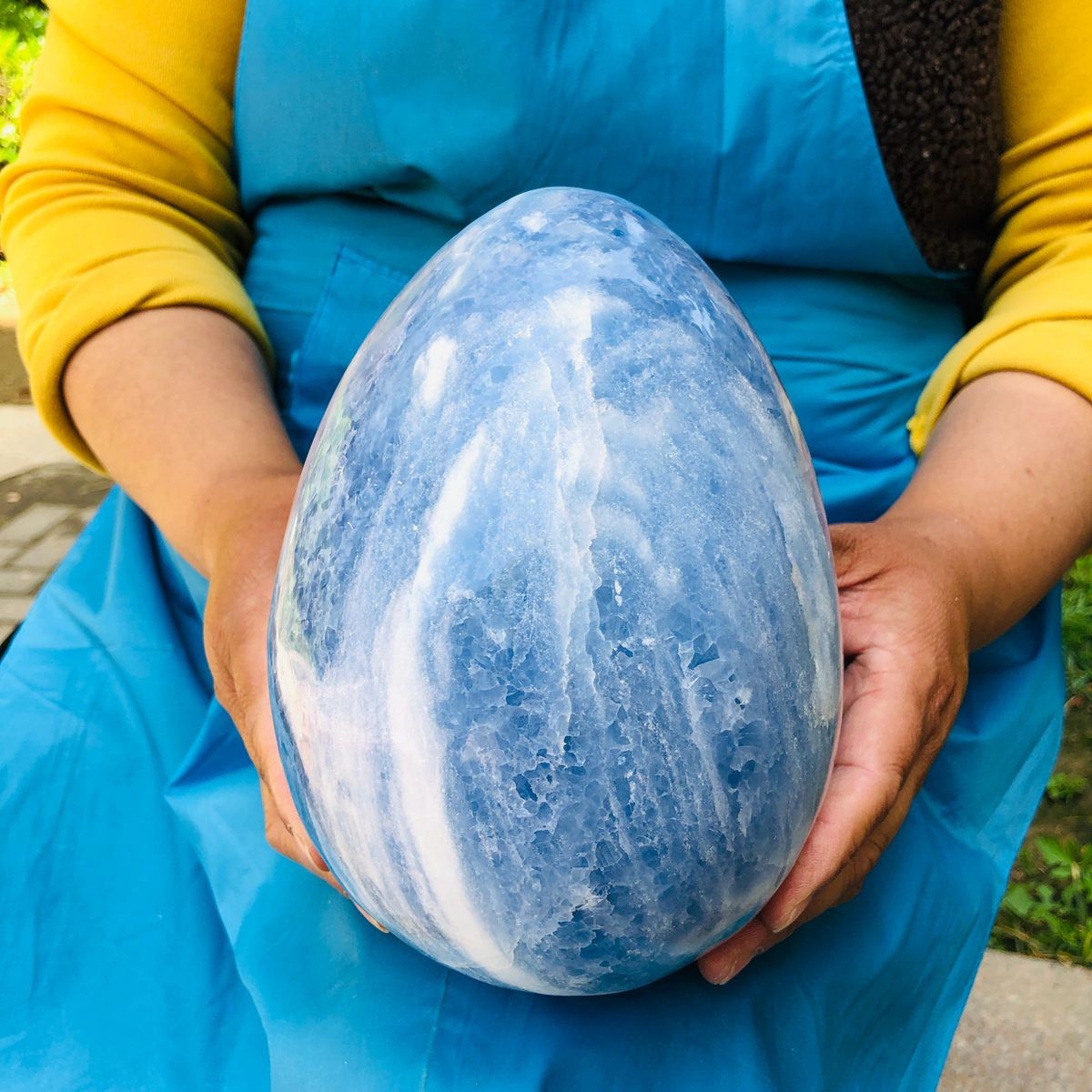 9.3LB Natural Beautiful Blue Crystal Egg Crystal Mineral Specimen Healing 4766