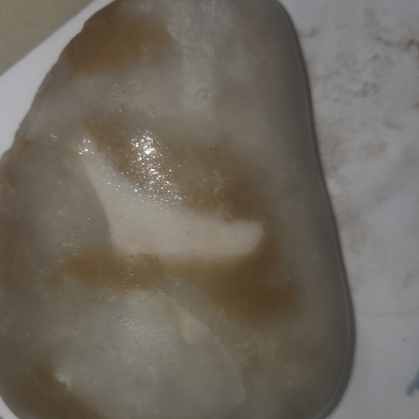 Polished Brown and White Mineral Specimen Stone for Display or Collection