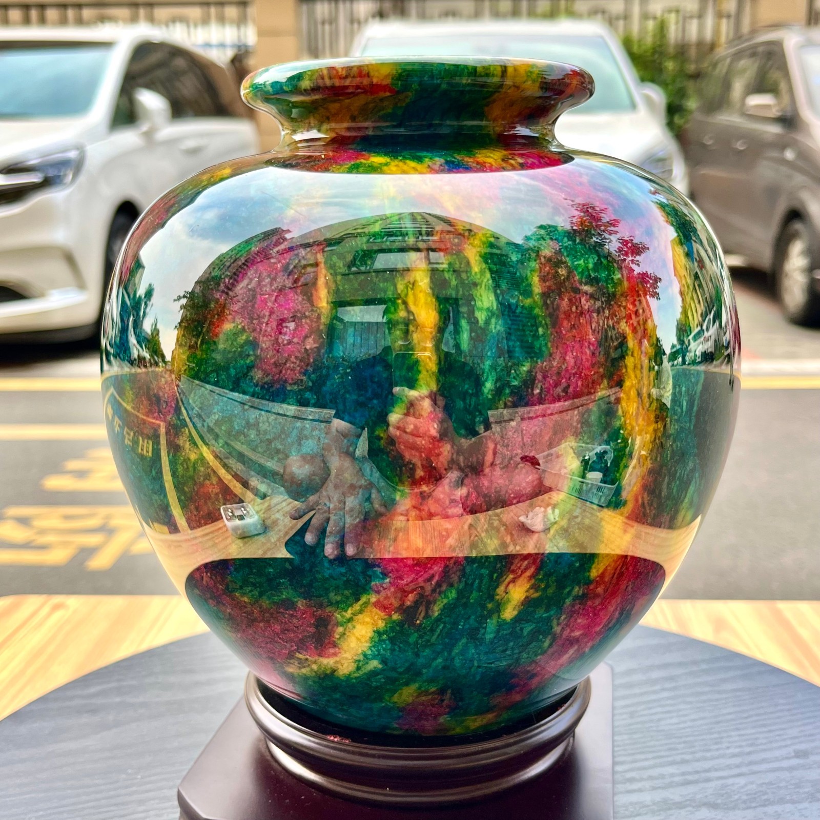 9.24LB Natural “Seven Colors Jade” vase specimen -Taiwan China
