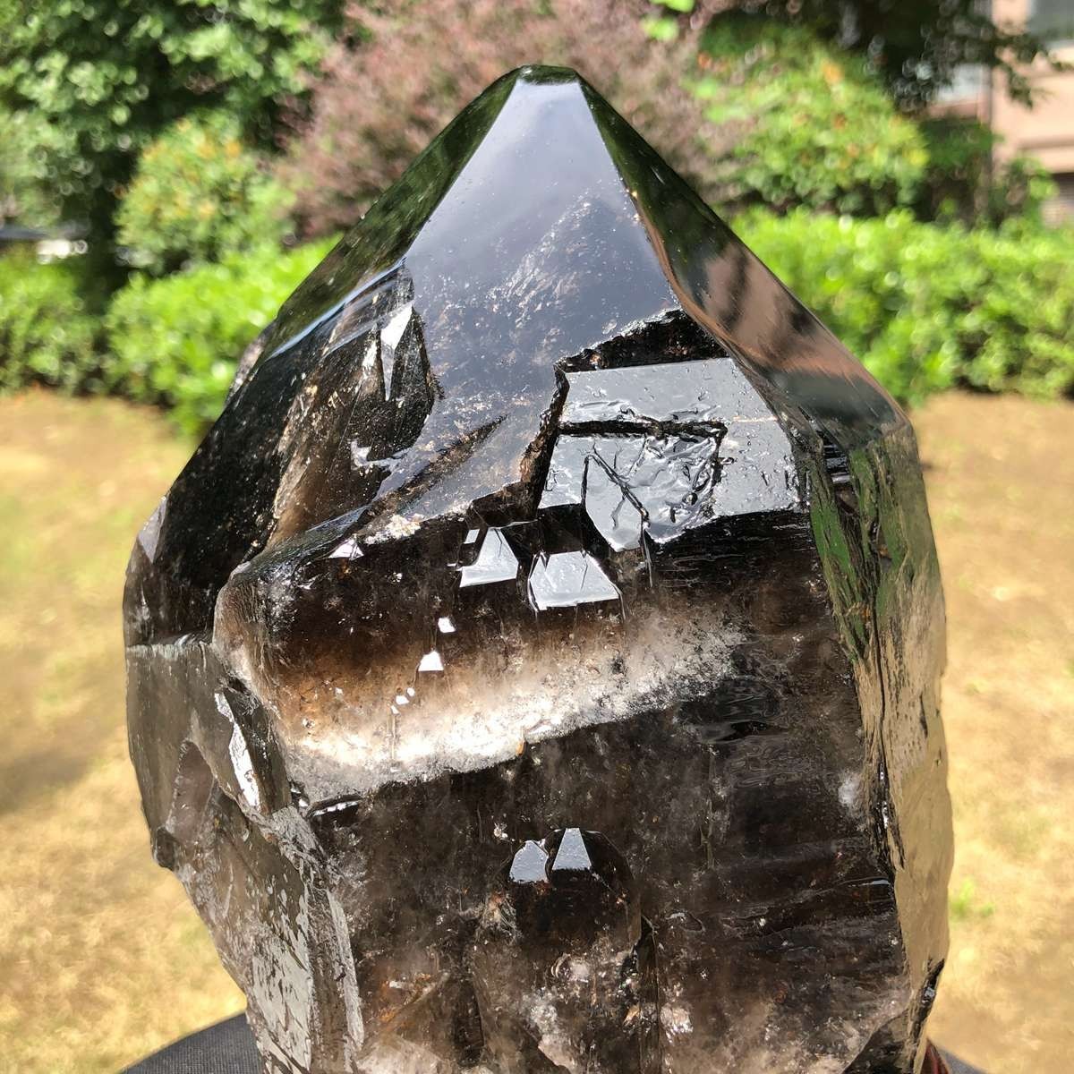 12.78LB Natural Dark tea quartz Crystal Specimen Reiki Mineral Add bracket 1810