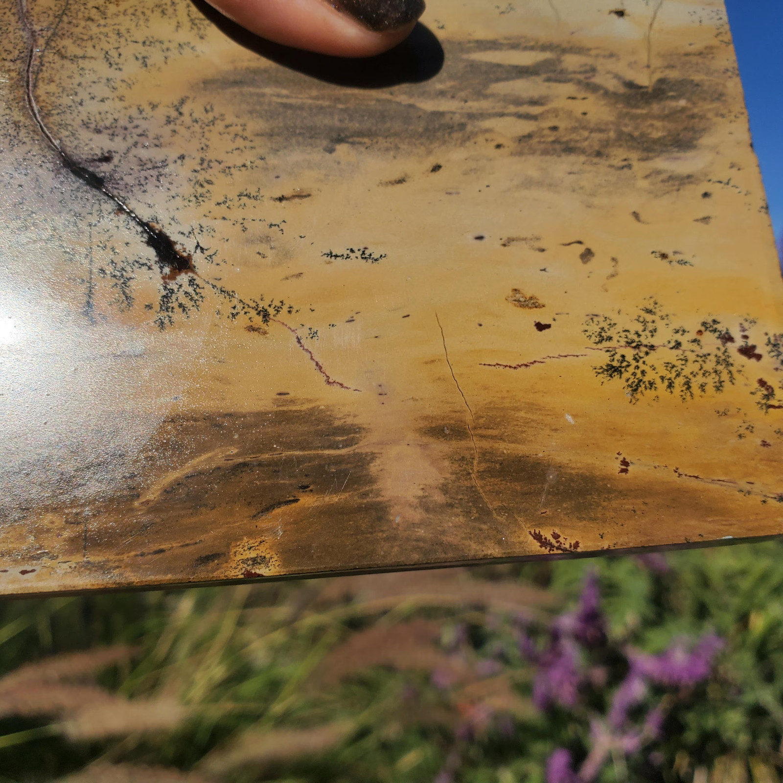 Picture Story Jasper Pastel Dendritic Display Crystal Tile Slab 918 grams