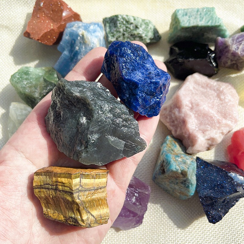 3Pcs Natural Raw Stones Healing Crystal Gemstone Rough Rocks Mineral Specimen