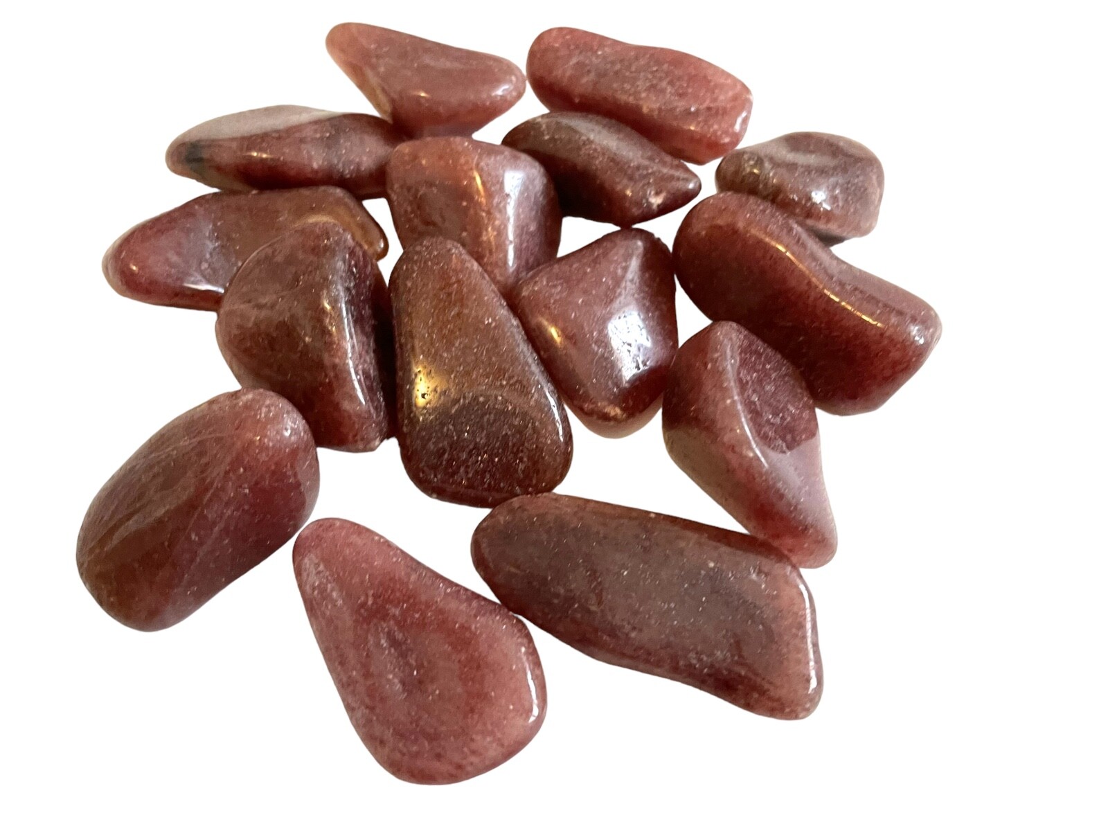 3X Raspberry Aventurine Tumbled Stones 25-30mm Healing Crystal Sacral Chakra Sex
