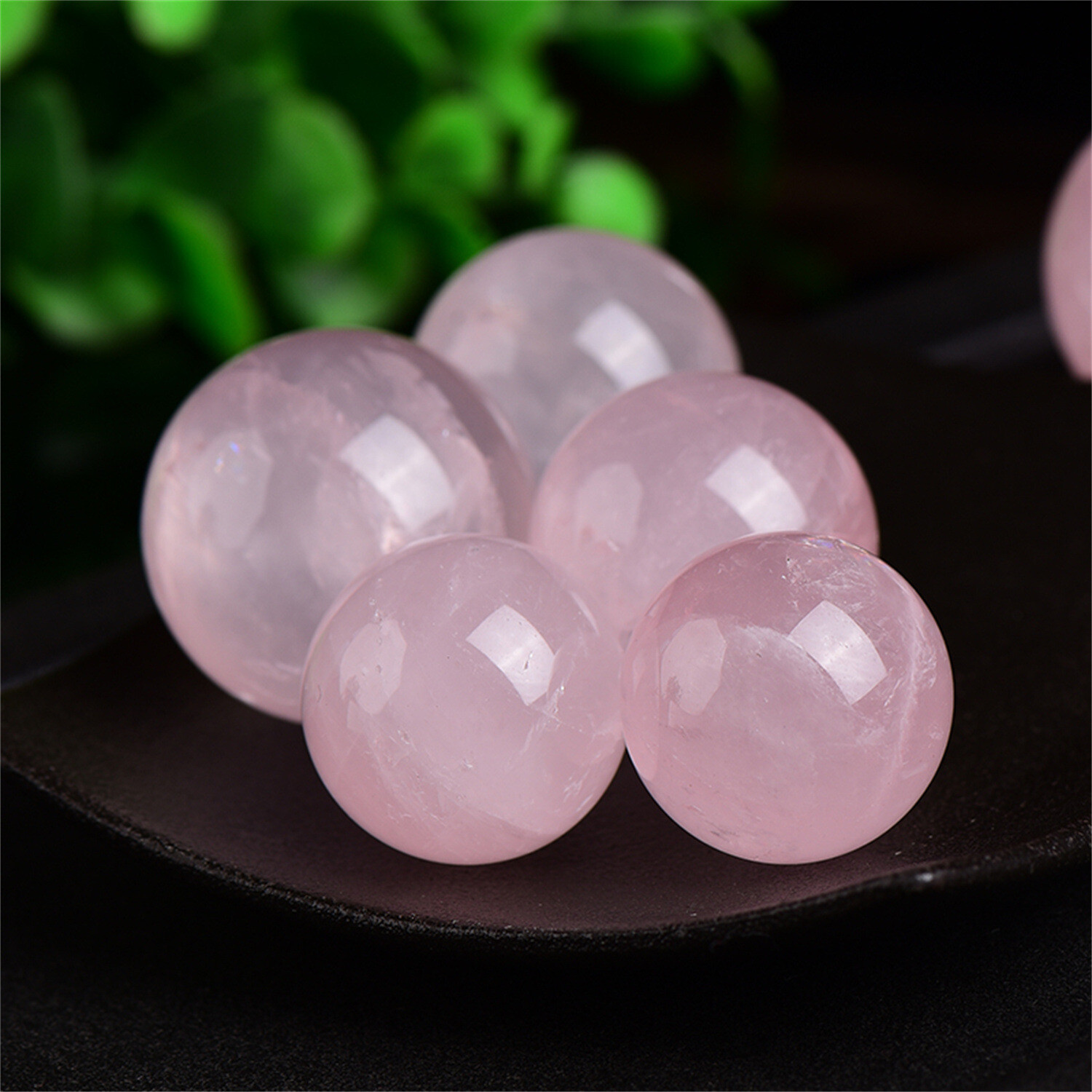 40MM Natural Rose Quartz Crystals Gemstone Reiki Healing Stone Sphere Ball Globe