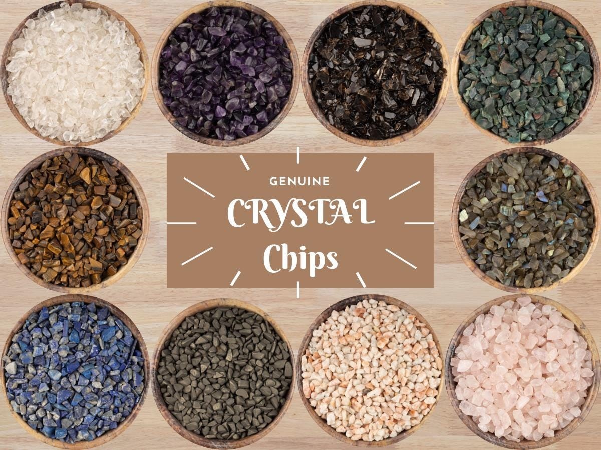 Crystal Chips 5-10mm, Mini Tumbled Crystals for Candle, Jewelry, Grids, 1 oz bag