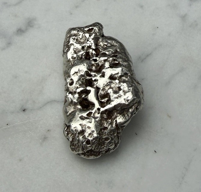 35.7 G. Seller Made Sculpted .900 Fine Silver Nugget Native Silver Replica 1 OZT