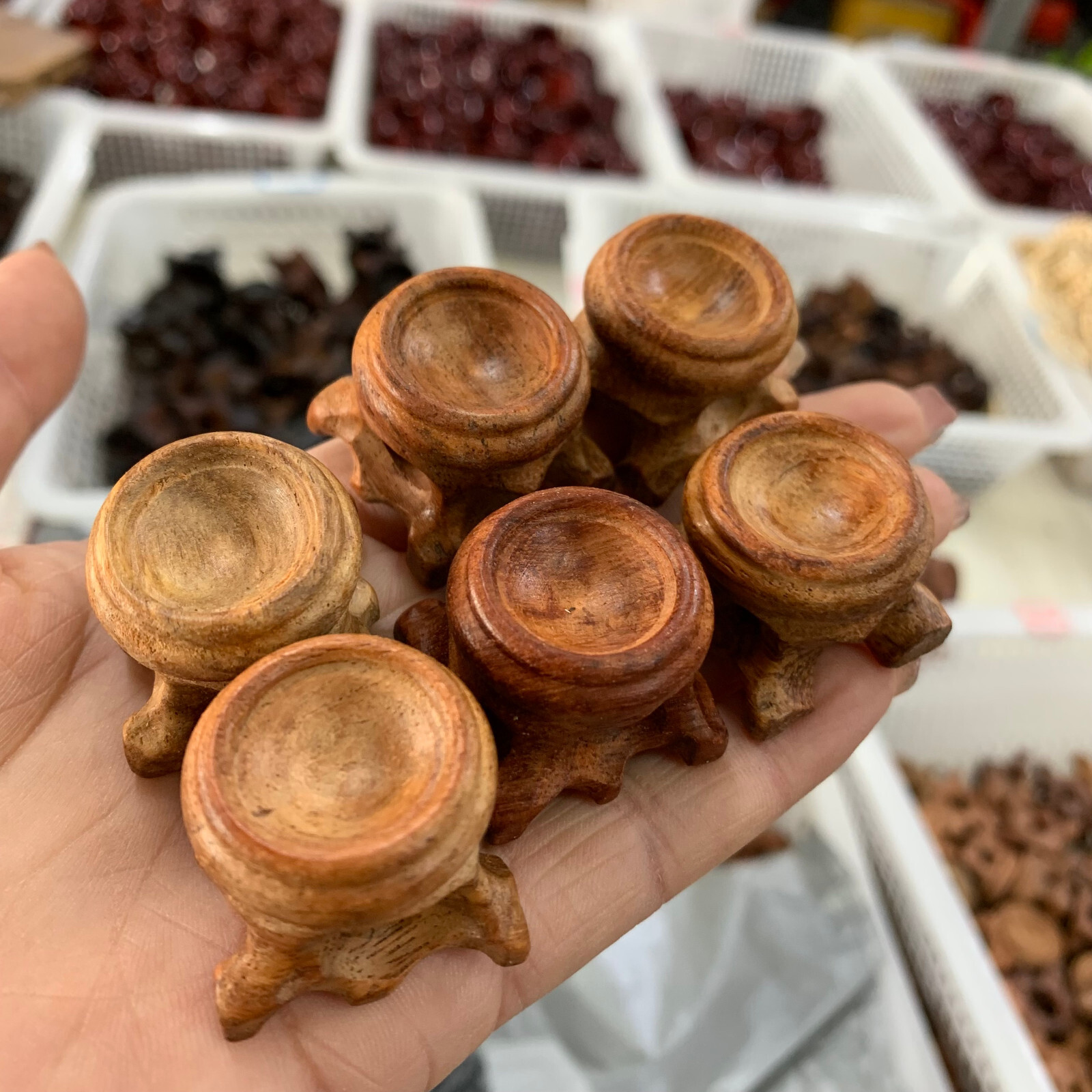 10pcs Resin Wooden Stand Base For Crystal Ball Base Home Decoration 25mm
