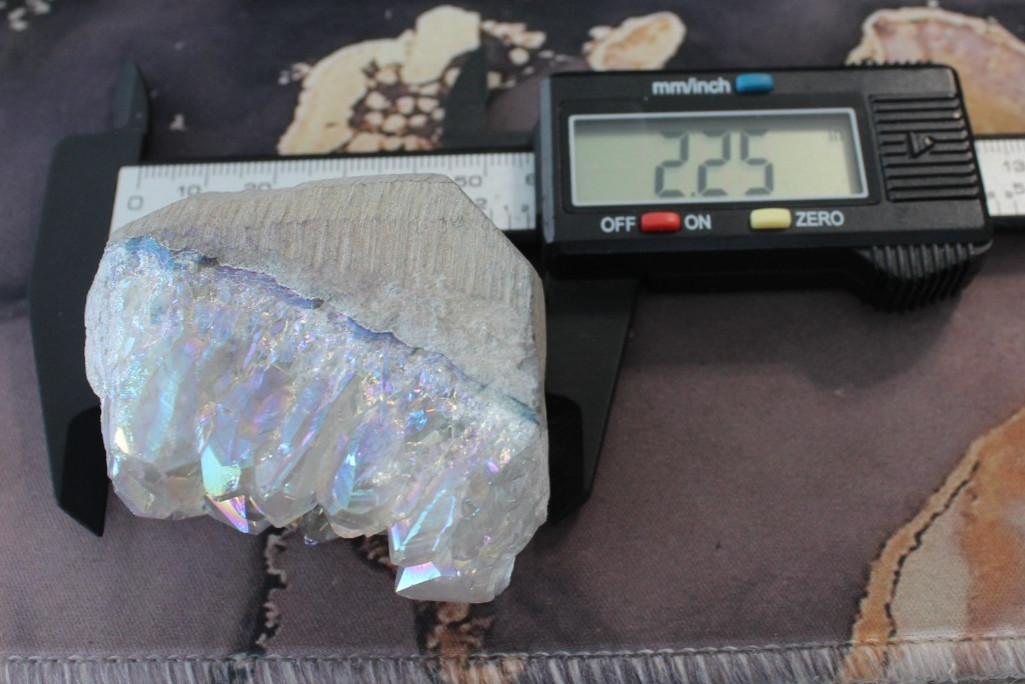 AURA COATED AMETHYST FREEFORM 2.25 INCHES TALL/ 156.1 GRAMS