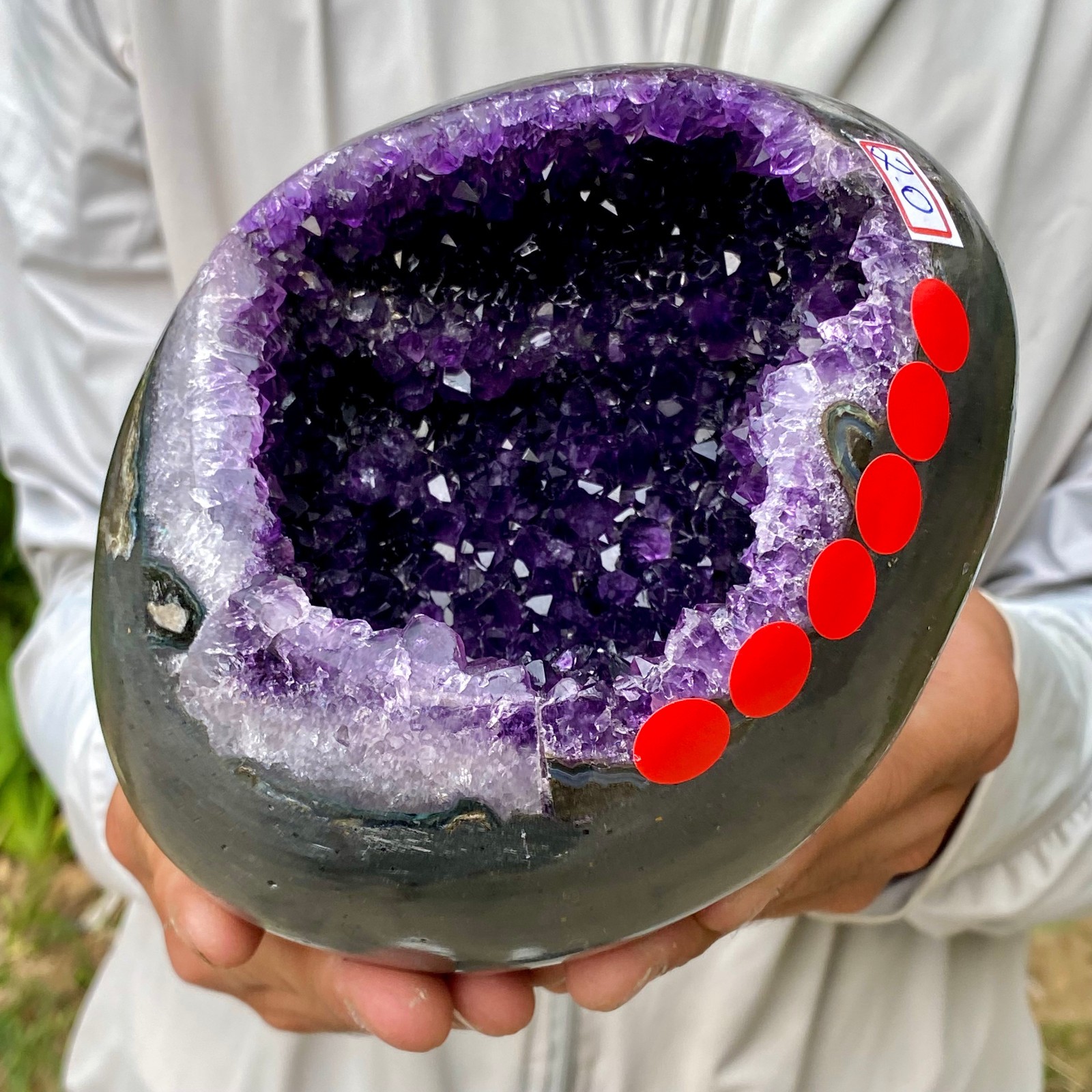 4.38LB Natural amethyst Dinosaur egg Quartz Crystal specimen healing