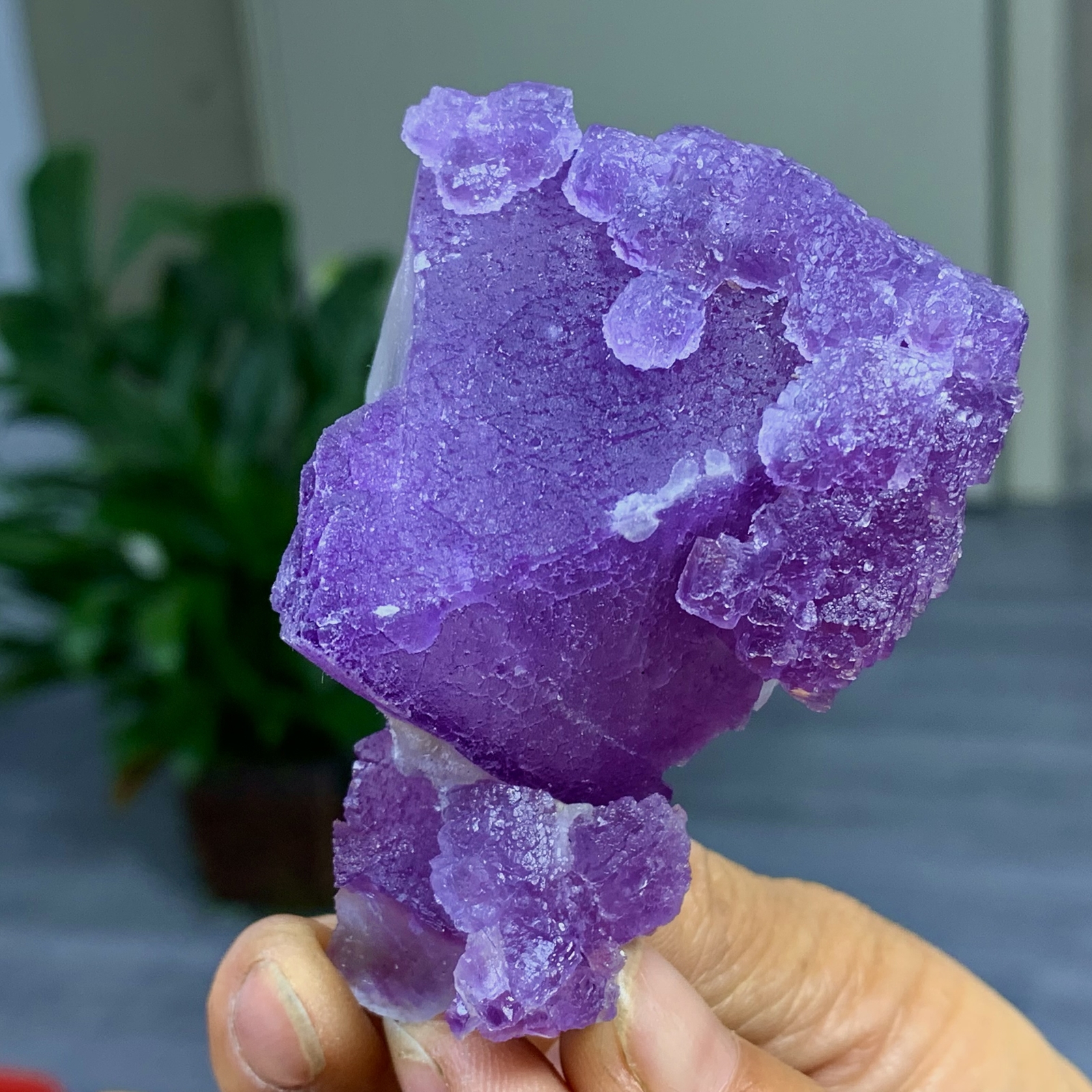129G Rare transparent purple cubic fluorite mineral crystal sample/China