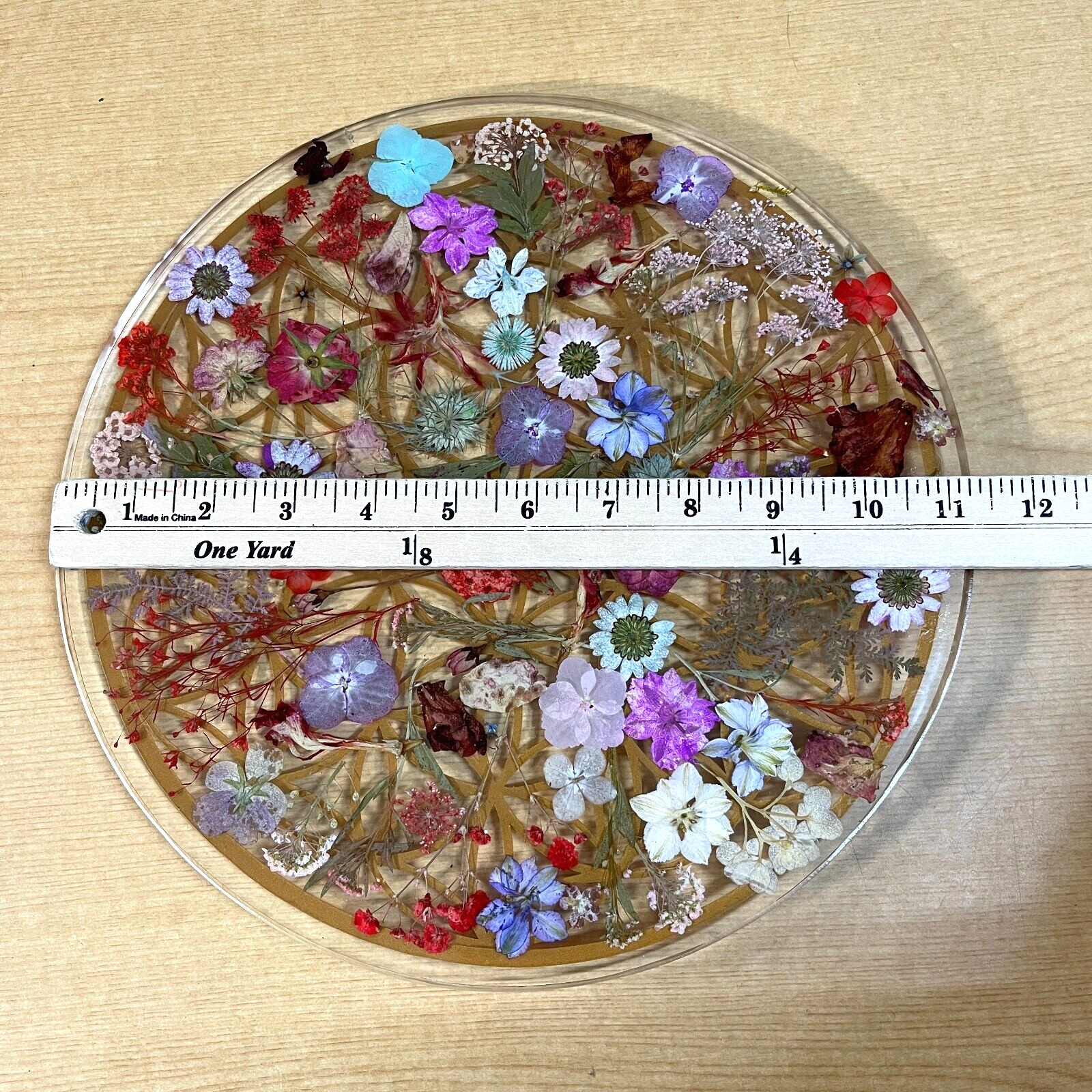 Grid Flower of Life Charging Plate Sacred Geometry Disc 11”