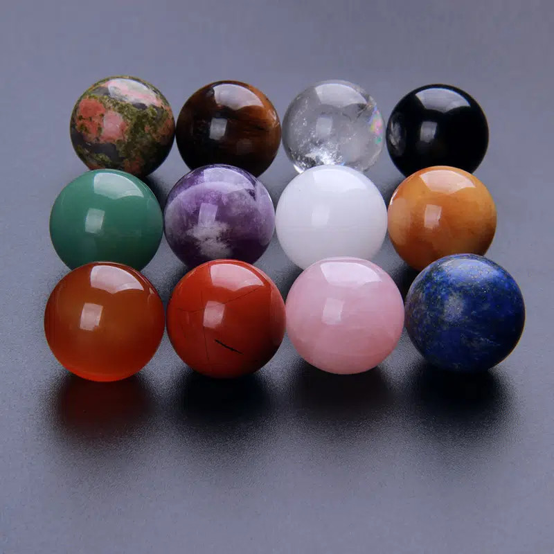 Wholesale Natural Quartz Crystal Stone Sphere Reiki Healing Beads Mixed 8-20mm