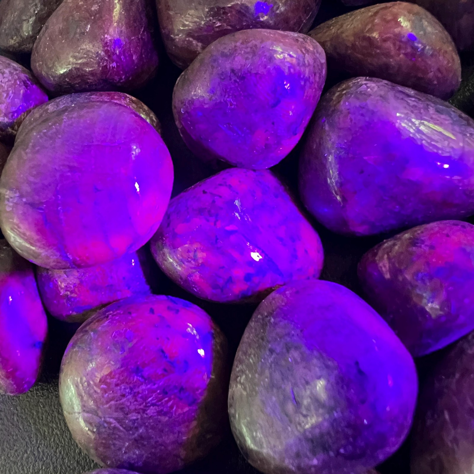 Red Ruby Crystal Tumbled (UV Reactive)(By The Piece Or Pound) Wholesale Supply