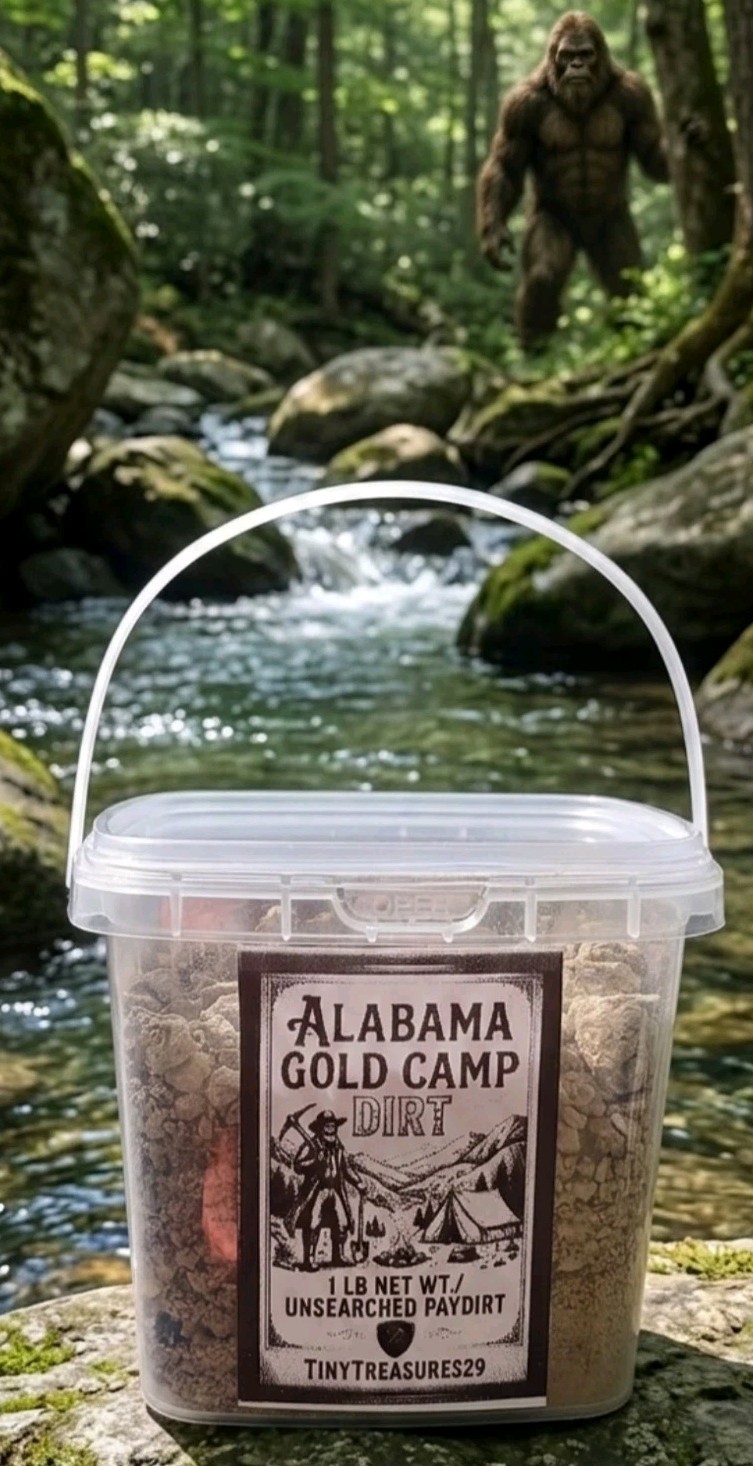16oz(1lb) Unwashed Pay Dirt from Alabama Gold Camp USA. Mini Bucket Outdoors