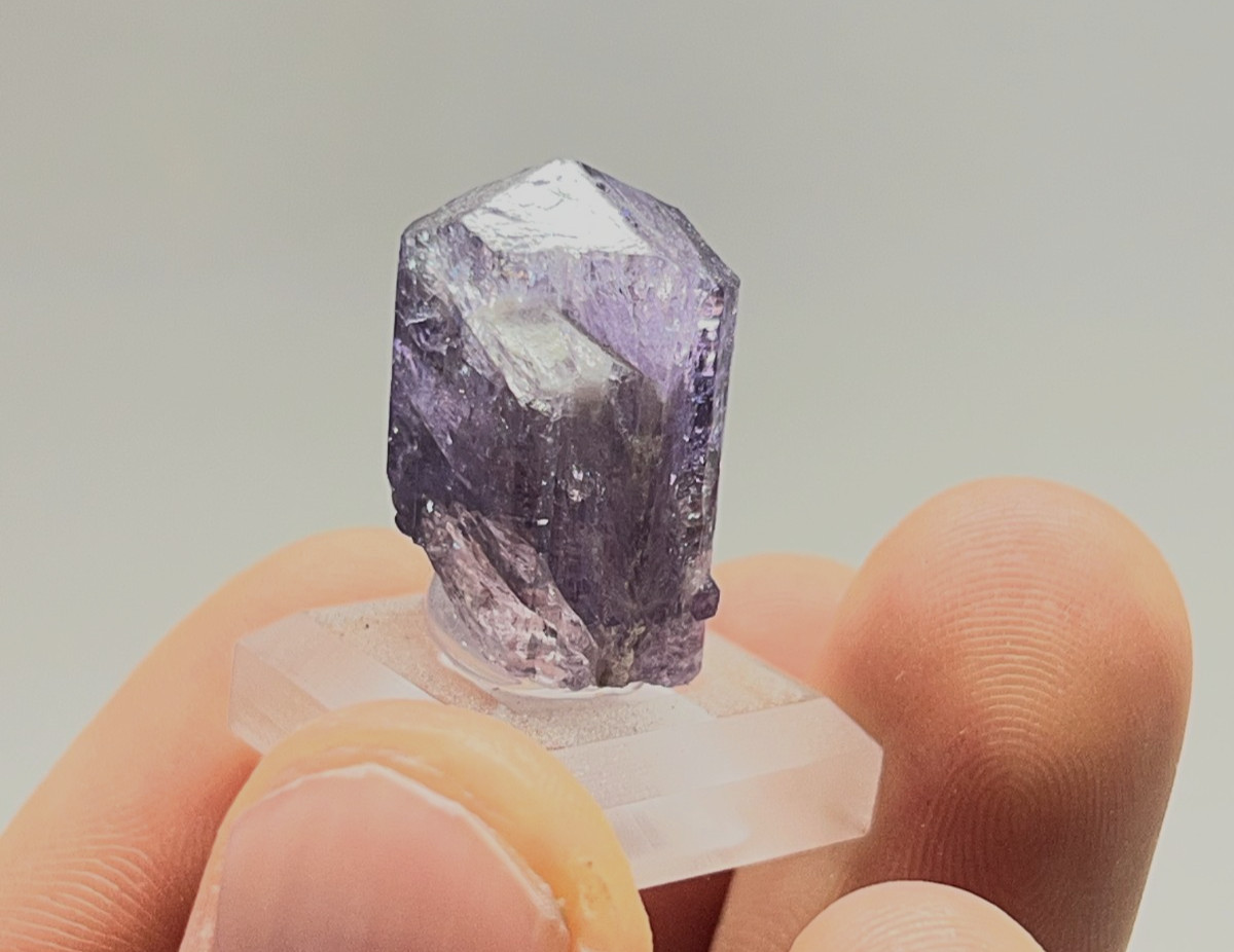 UV Reactive Purple SCAPOLITE Crystal *Gemmy* Mounted Thumbnail – Badakhshan