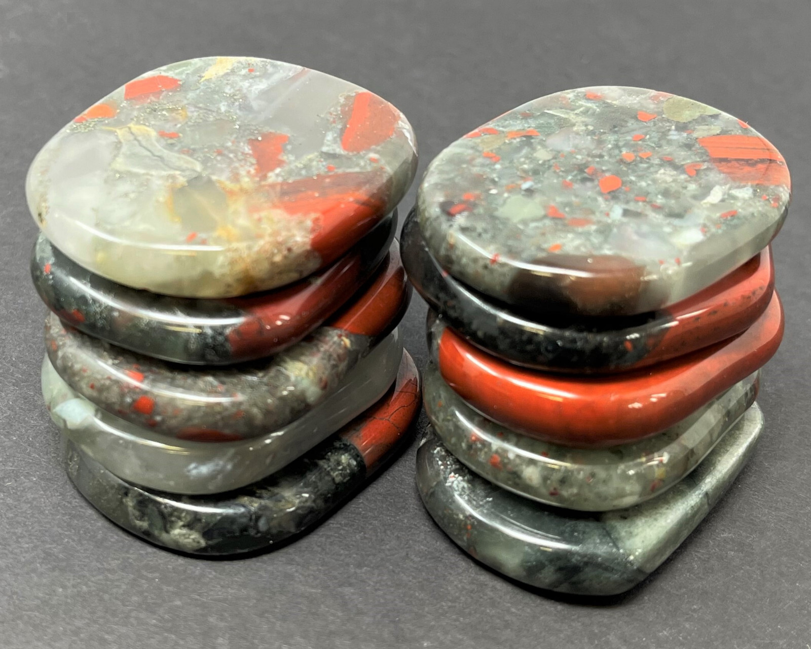 Bloodstone Pocket Palm Stone MEDIUM (Smooth Polished Bloodstone Worry Stone)