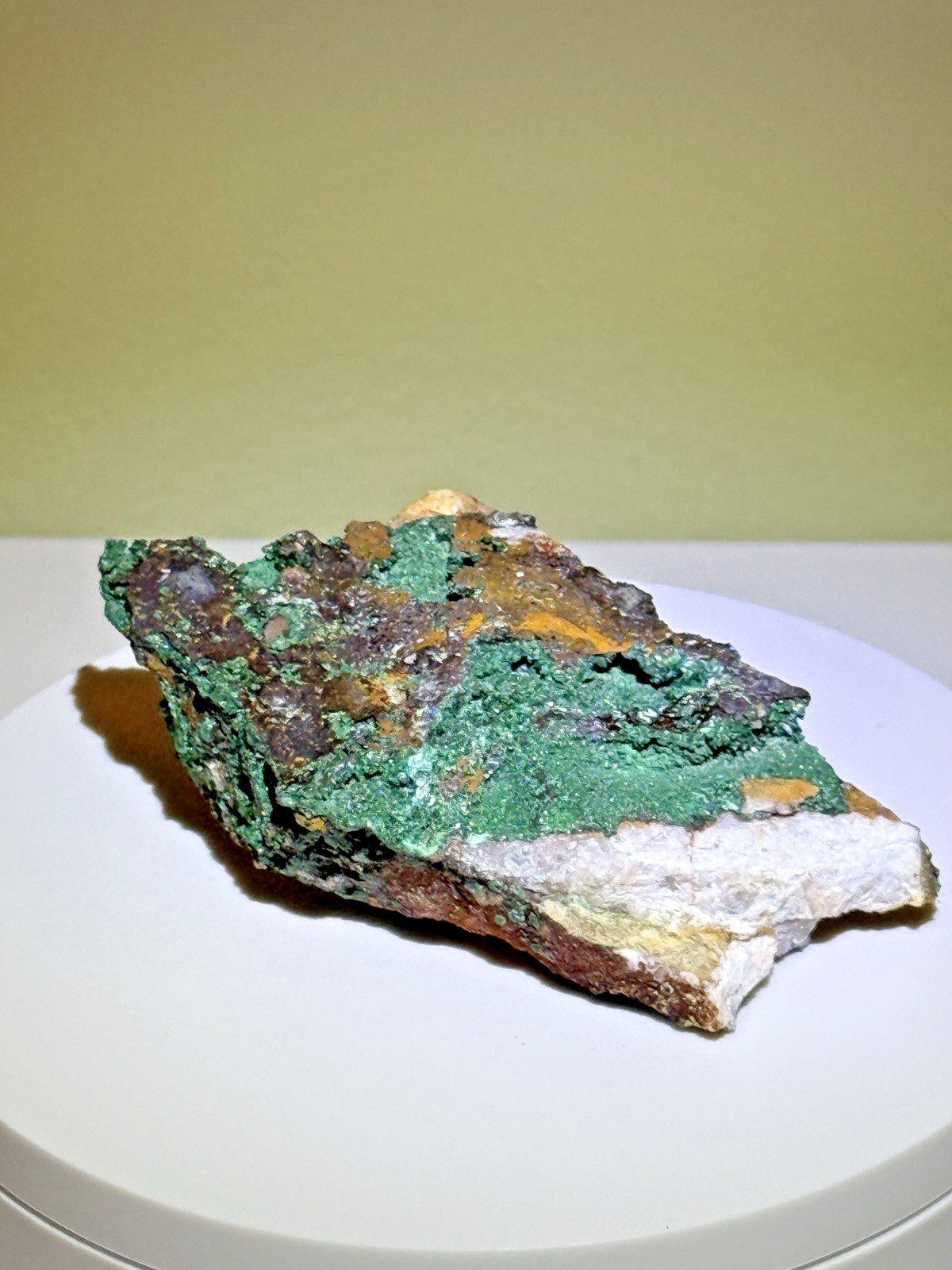 BURNISHED Malachite on Limonite Matrix Mineral Specimen from Morocco