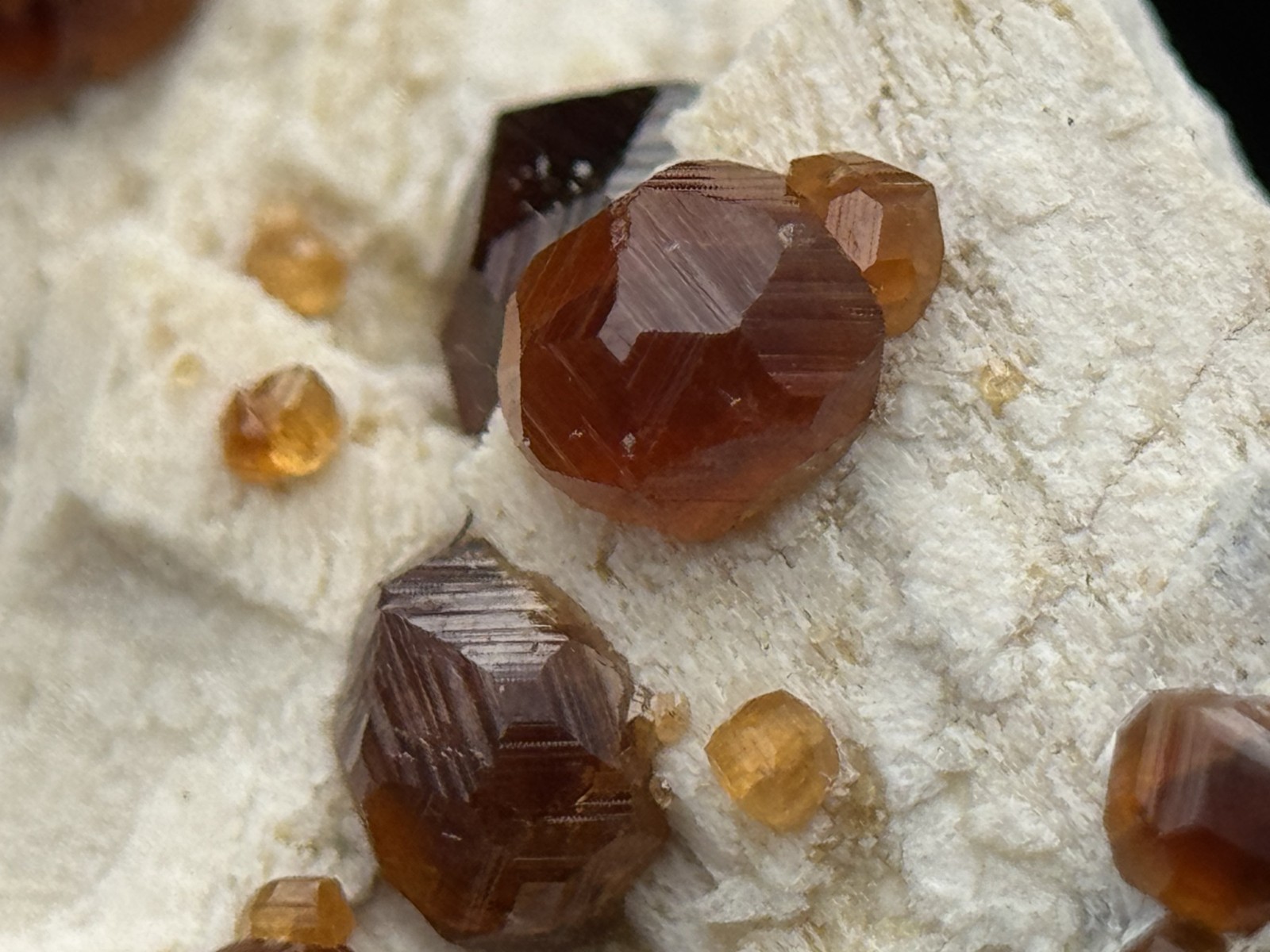 INSANE GROWTH STRIATIONS ON MULTICOLORED SPESSARTINE GARNET: Fujian China