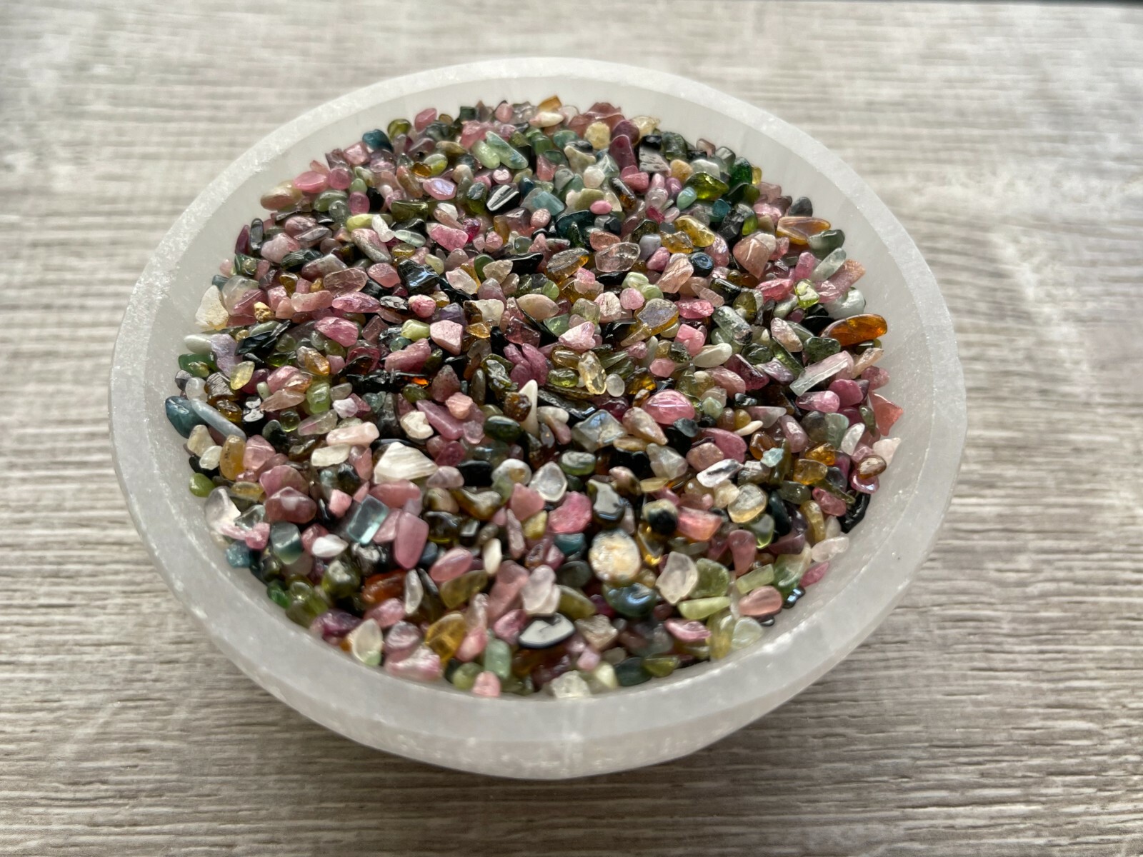 Grade A++ Rainbow Tourmaline Semi Tumbled Gemstone Mini Chips 2-4 mm, Bulk Lot